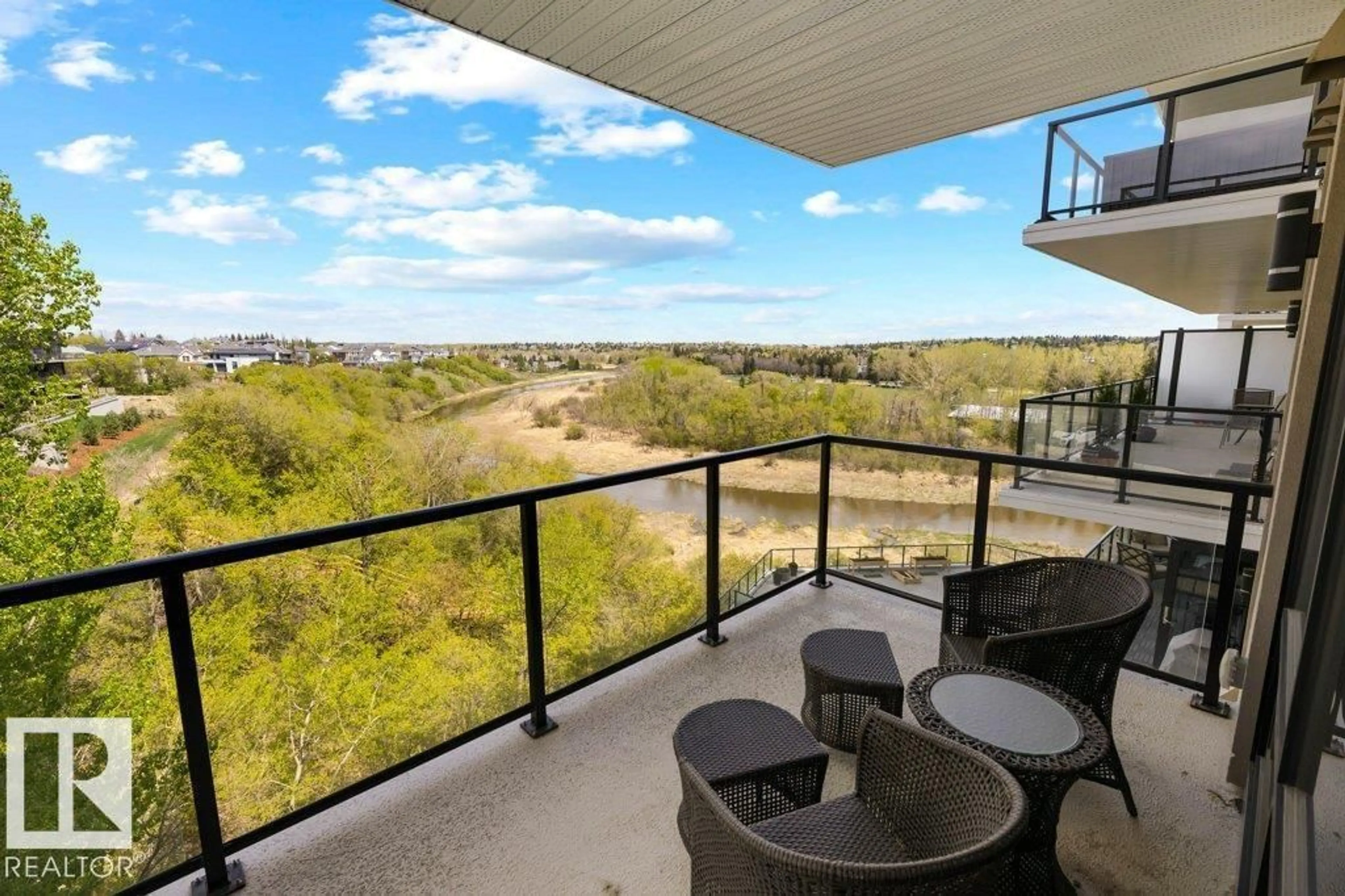 Patio, water/lake/river/ocean view for 200 - 741 BELLEROSE DR, St. Albert Alberta T8N7P7