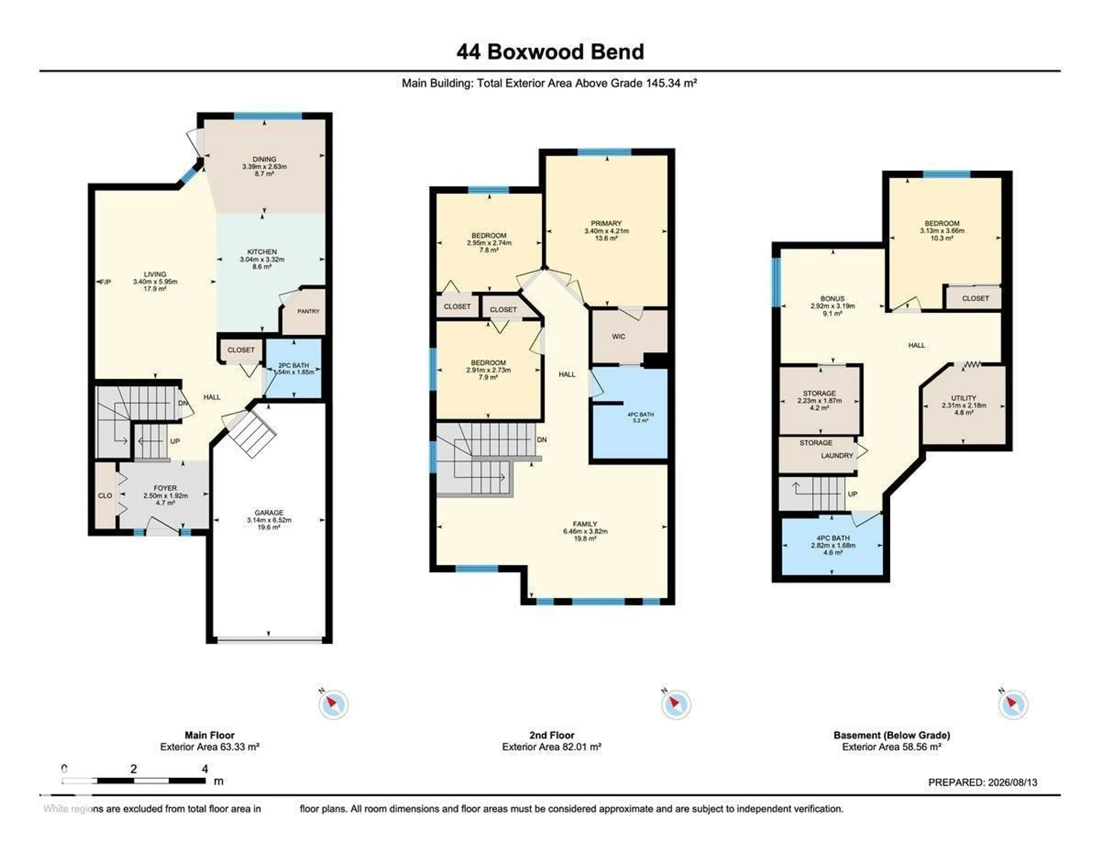 Floor plan for 44 BOXWOOD BN, Fort Saskatchewan Alberta T8L0A6