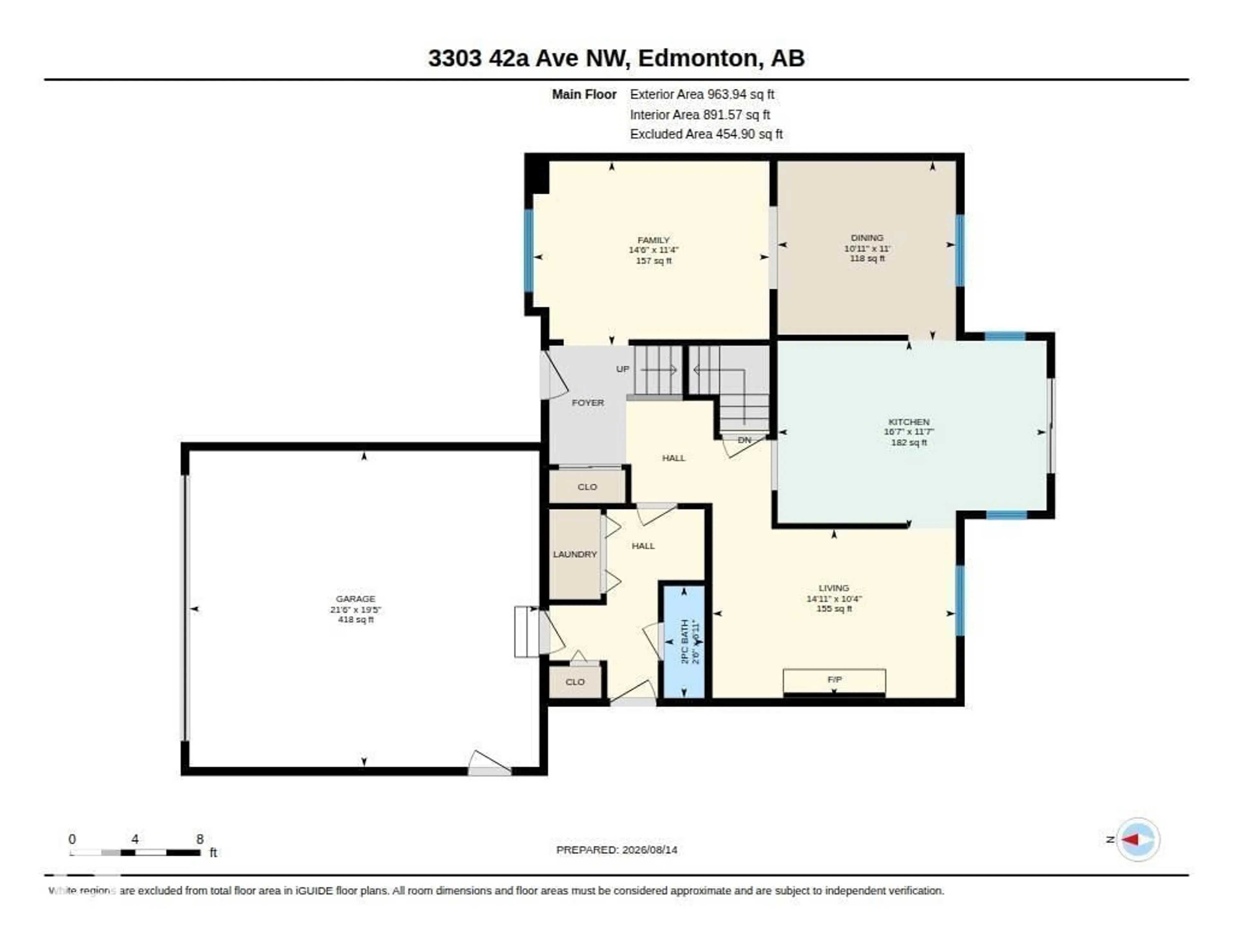 Floor plan for 3303 42A AV, Edmonton Alberta T6T1E6