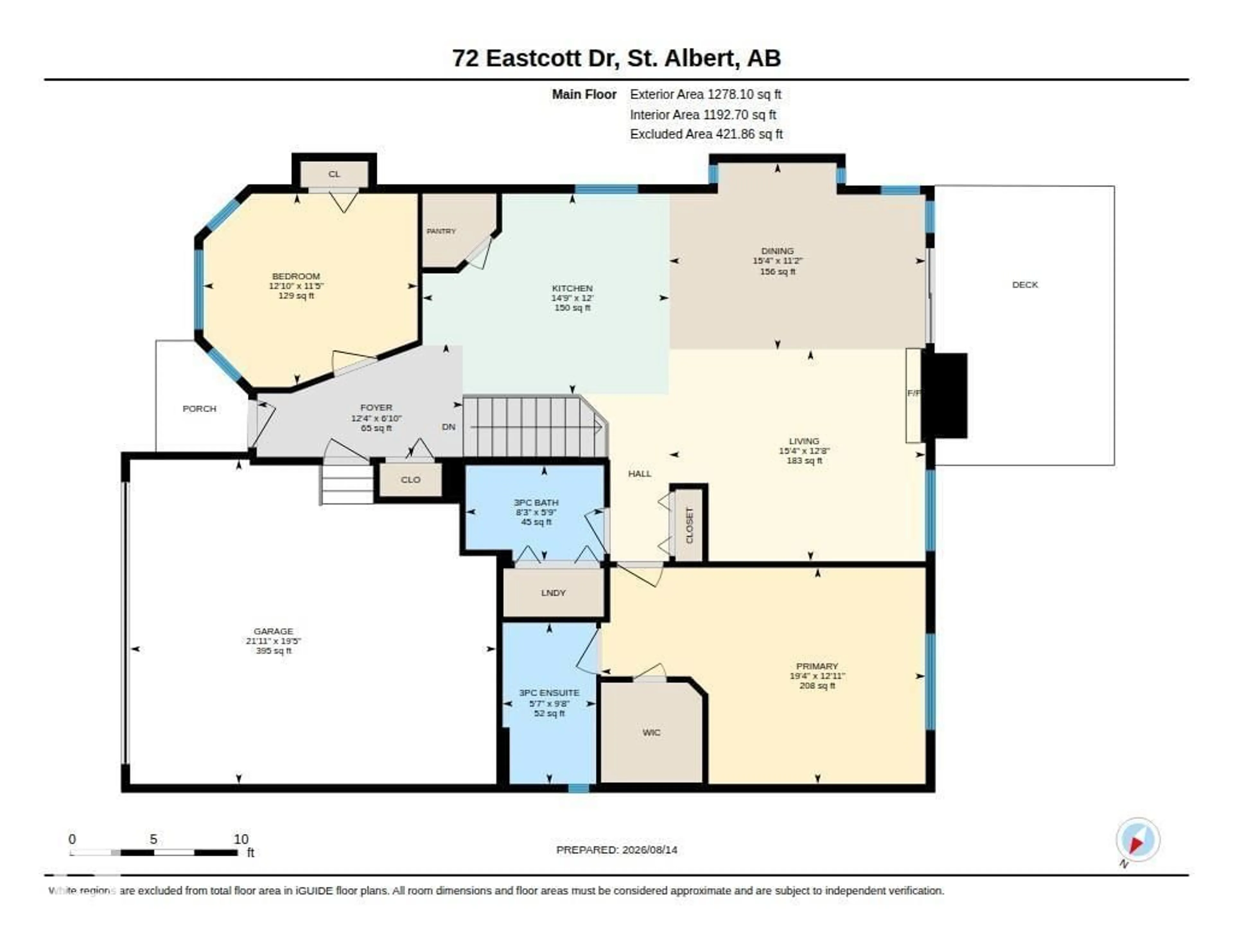 Floor plan for 72 EASTCOTT DR, St. Albert Alberta T8N7G4