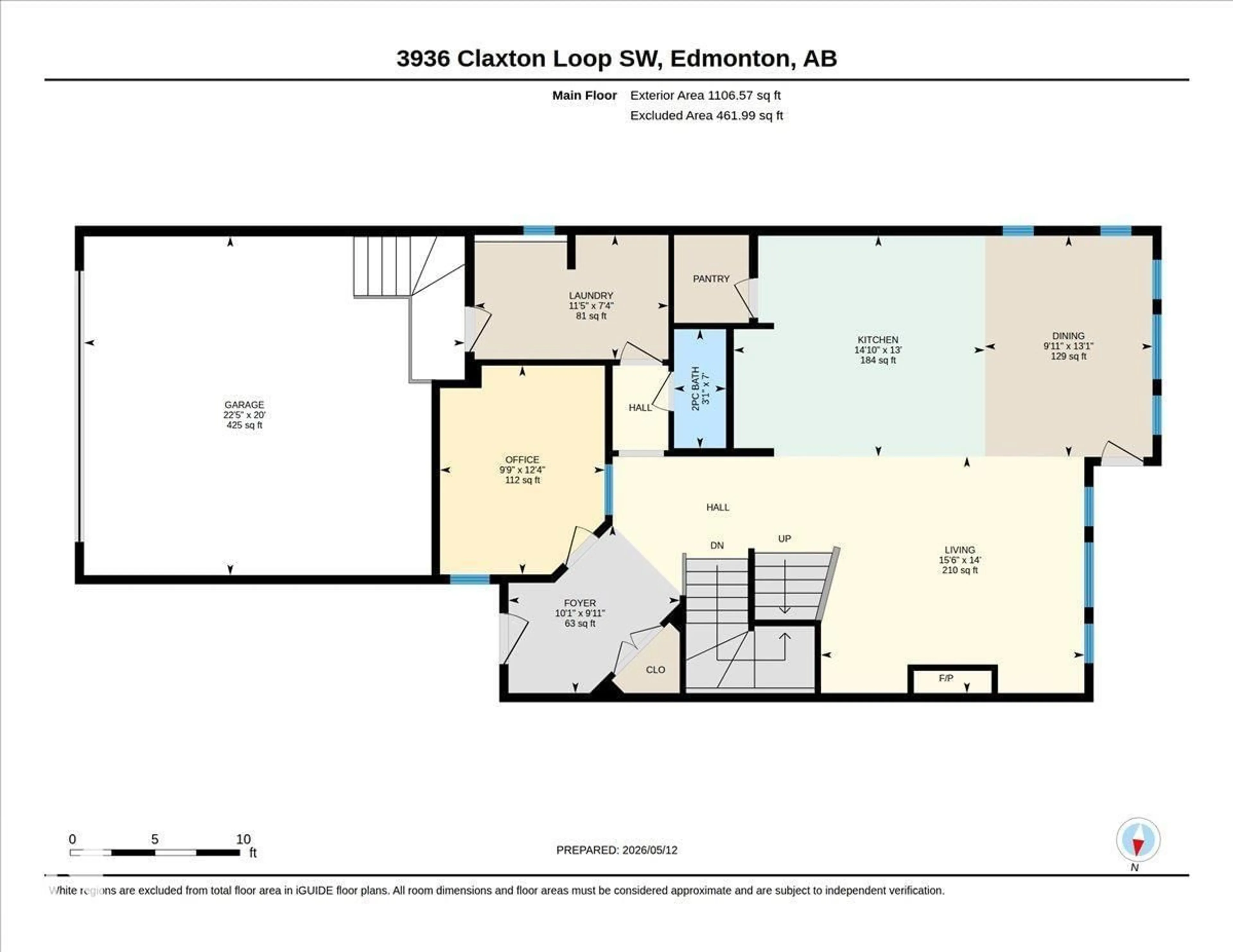 Floor plan for 3936 CLAXTON LO, Edmonton Alberta T6W1Y6
