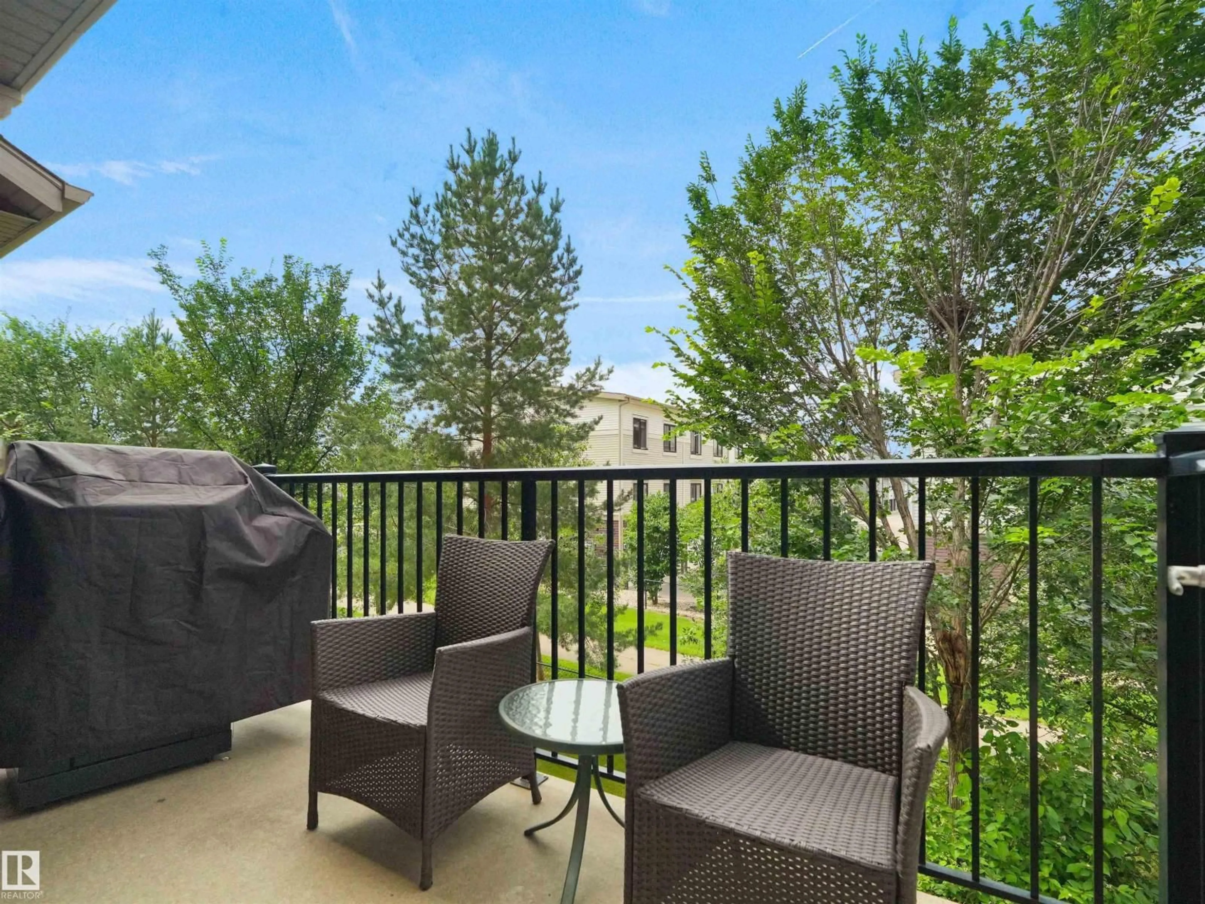 Patio, water/lake/river/ocean view for 603 - 89 WATT BV, Edmonton Alberta T6X0P3