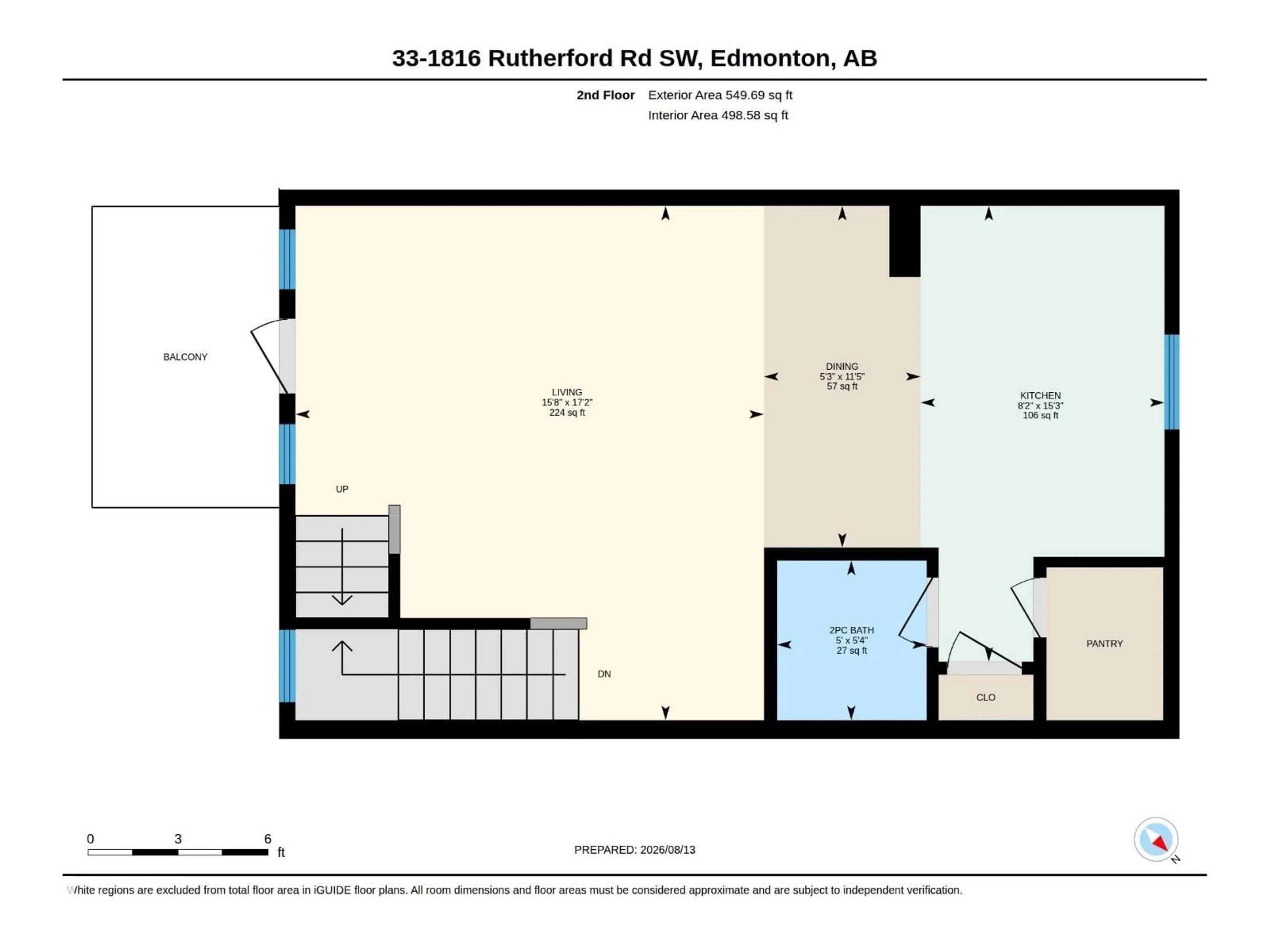 Floor plan for #33 - 1816 RUTHERFORD RD, Edmonton Alberta T6W2K6