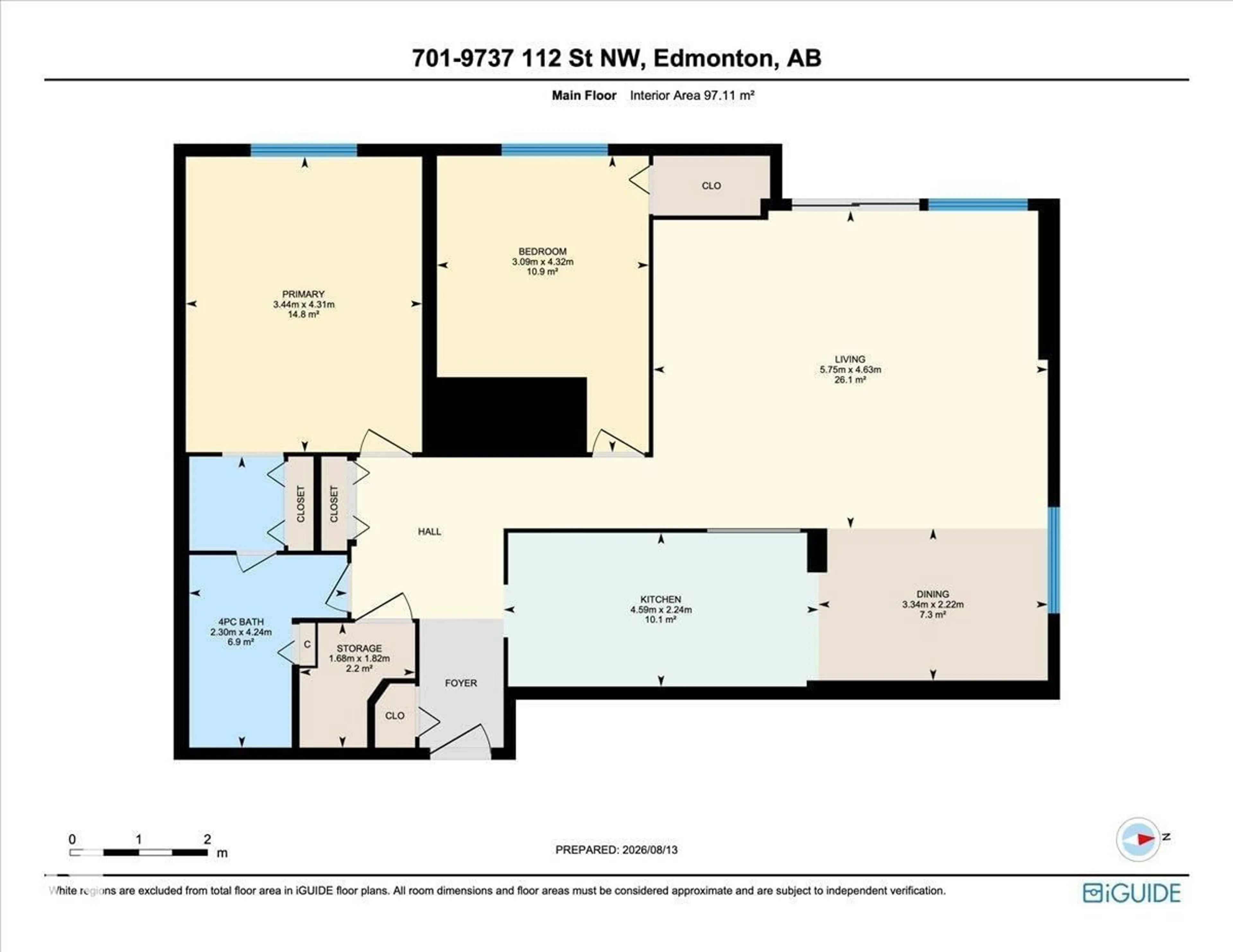 Floor plan for 701 - 9737 112 ST NW, Edmonton Alberta T5K1L3