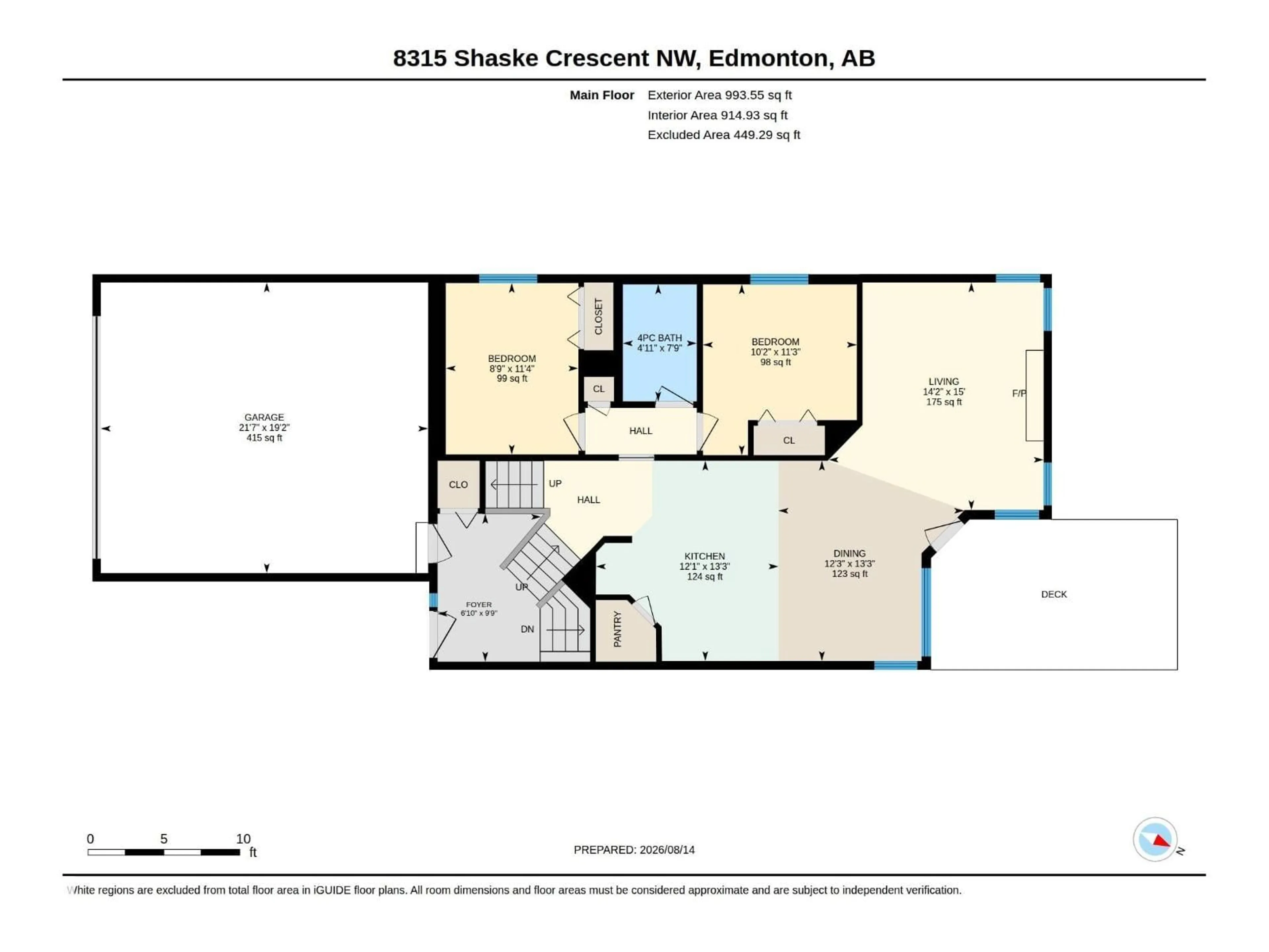 Floor plan for NW - 8315 SHASKE CR, Edmonton Alberta T6R3V8