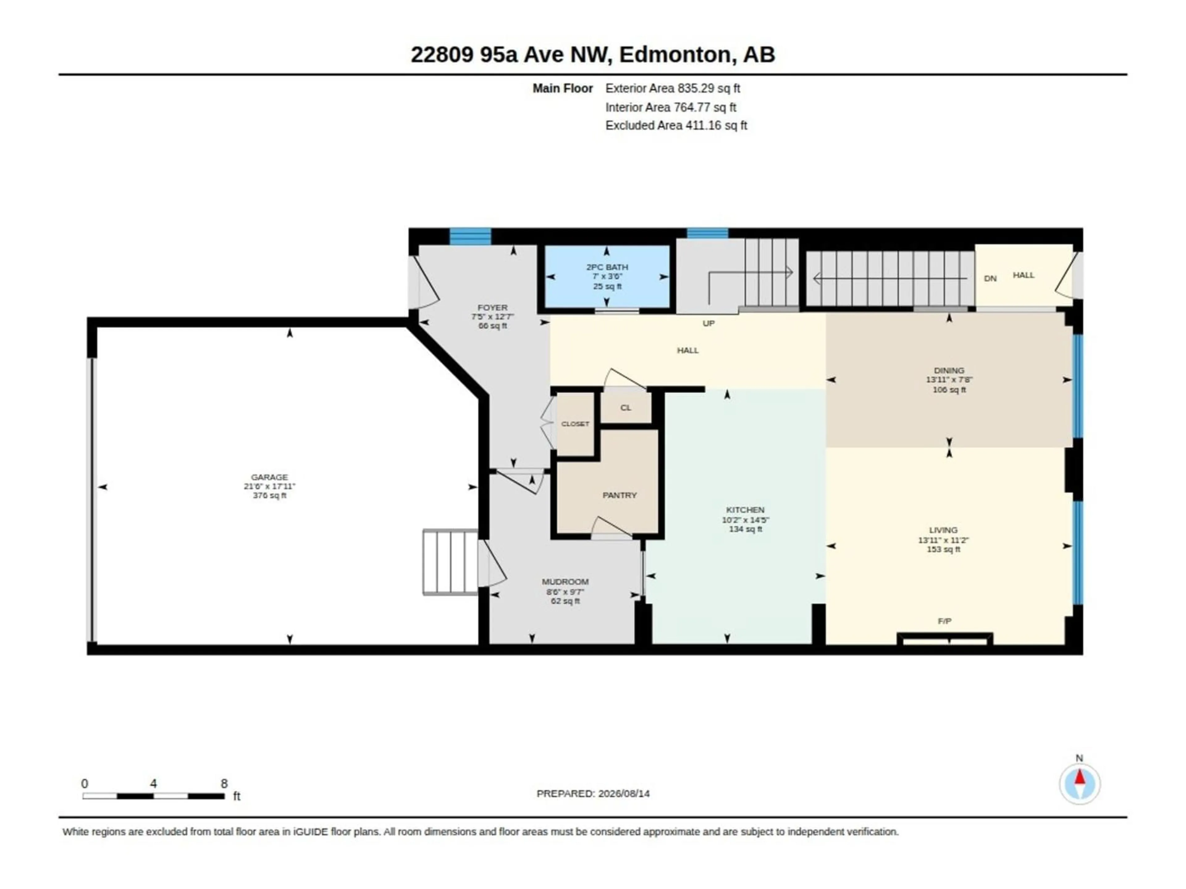 Floor plan for 22809 95A AV, Edmonton Alberta T5T7H5