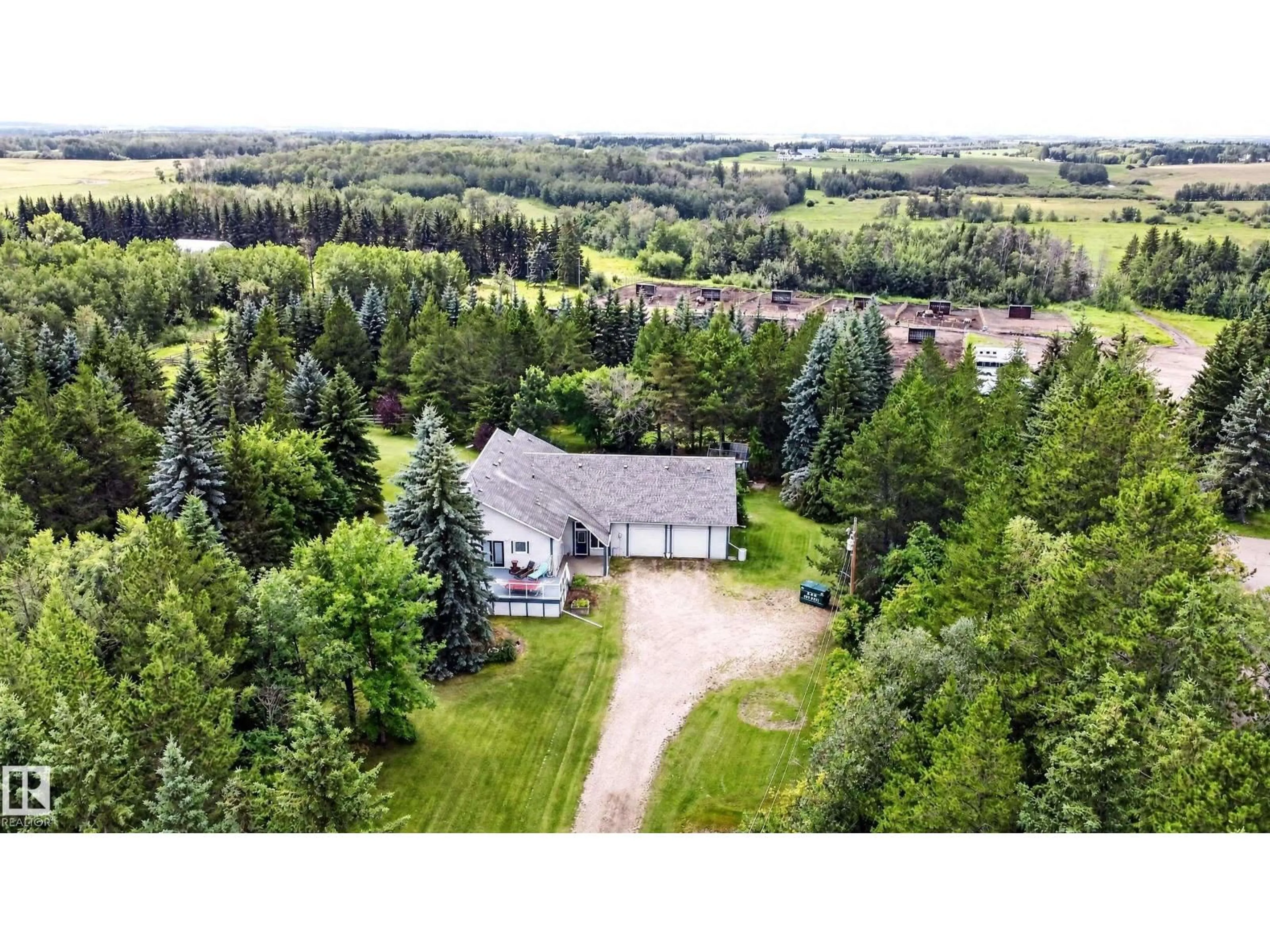 A pic from outside/outdoor area/front of a property/back of a property/a pic from drone, unknown for 50354 RGE RD 235, Rural Leduc County Alberta T4X0M1