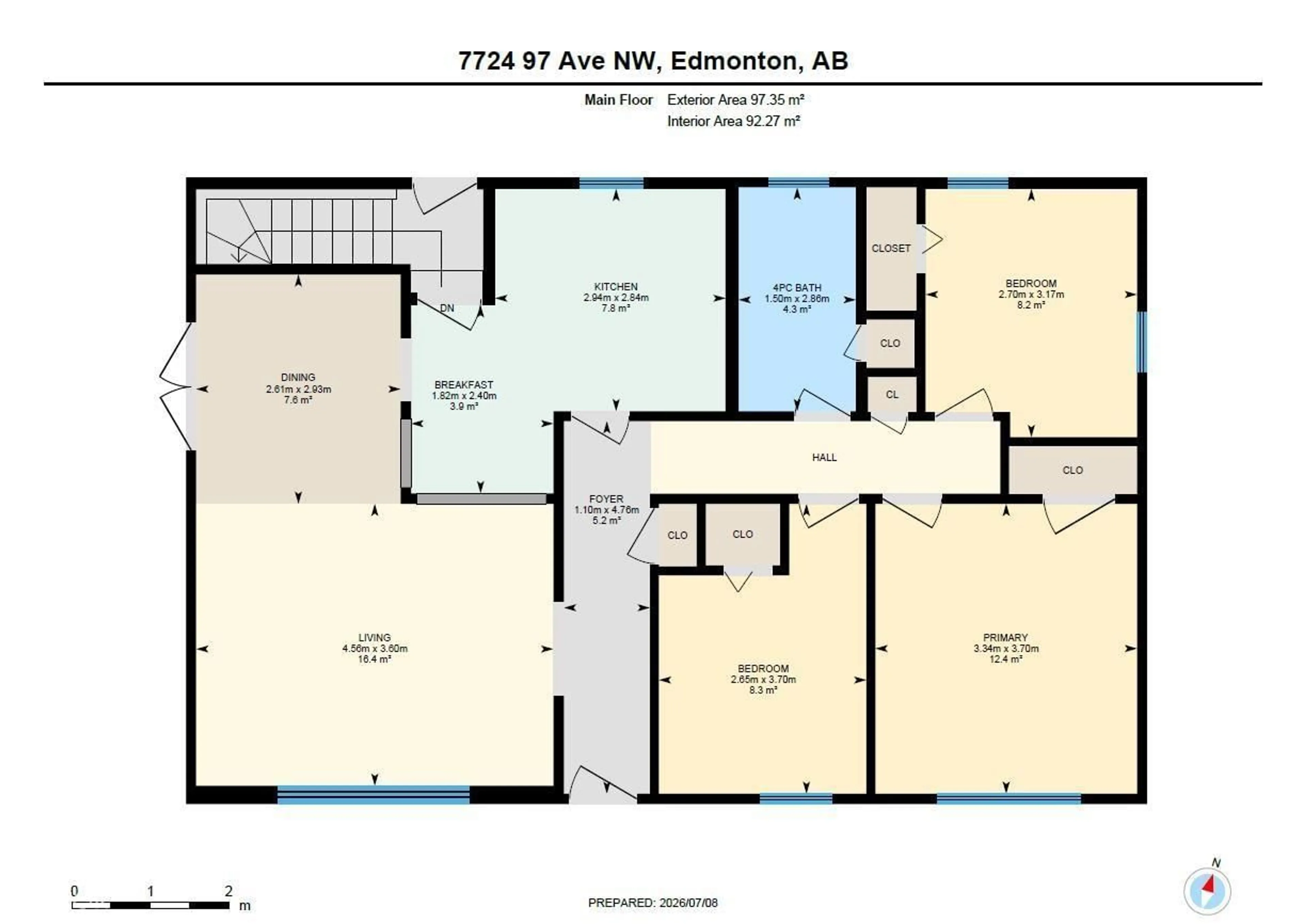 Floor plan for 7724 97 AV, Edmonton Alberta T6C2B5