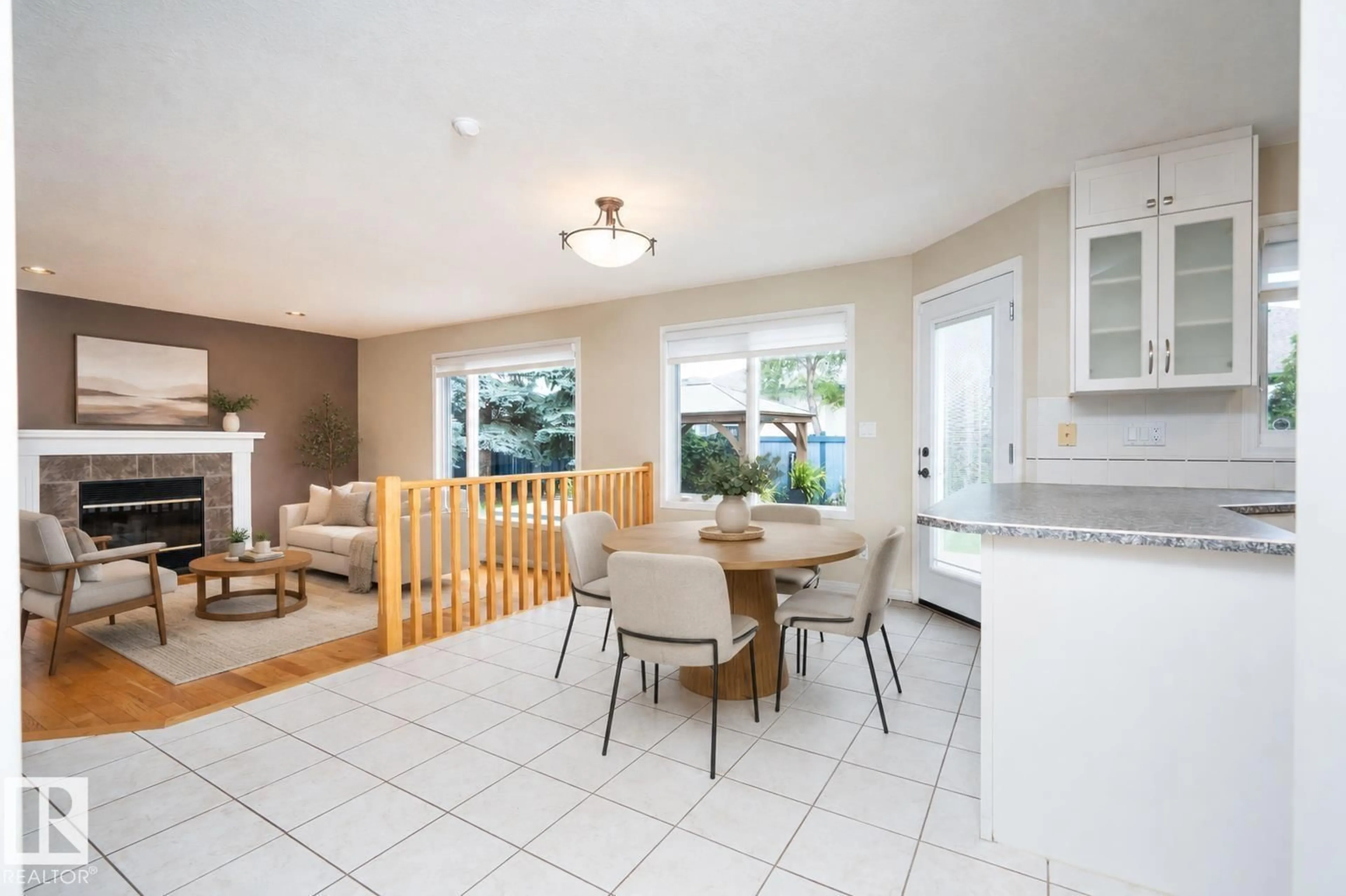Open concept kitchen, ceramic/tile floor for 3811 44 ST, Edmonton Alberta T6L6Z5