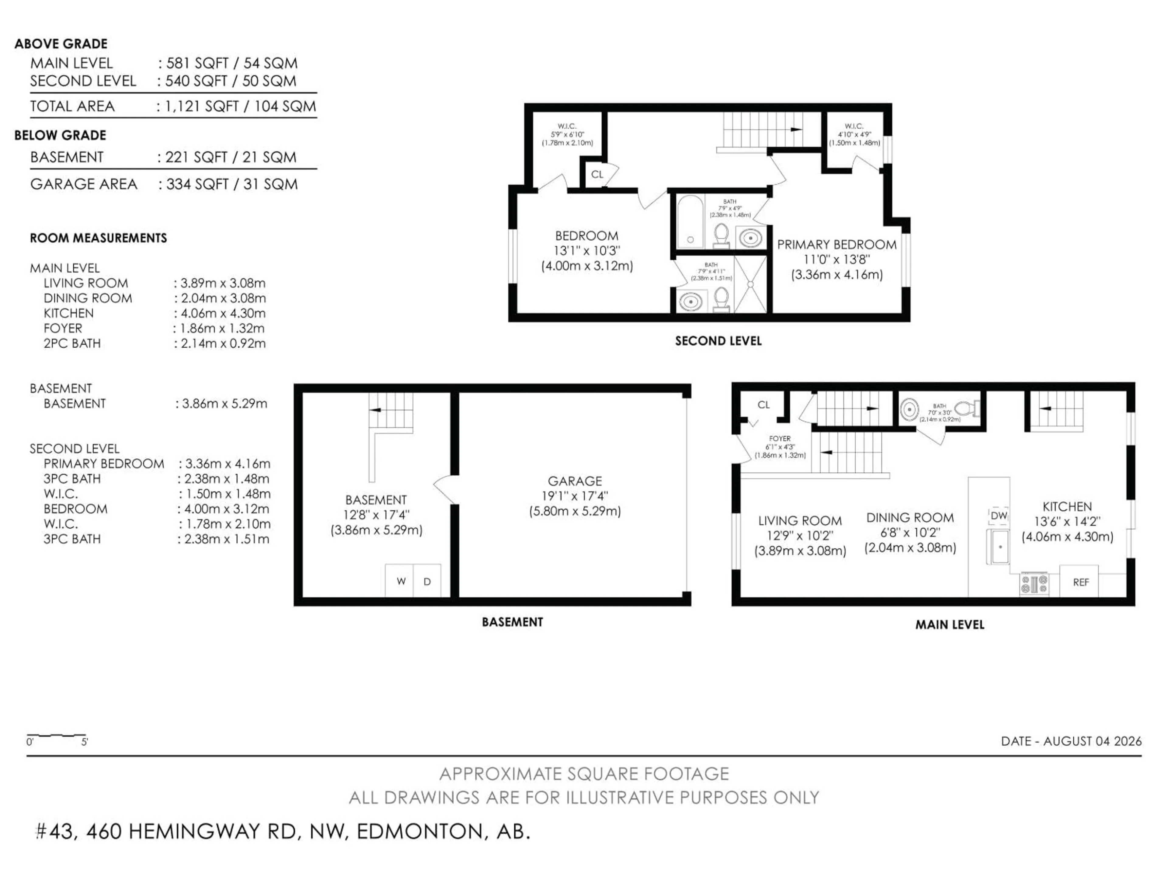 Floor plan for 460 - 43 HEMINGWAY RD, Edmonton Alberta T6M0M5