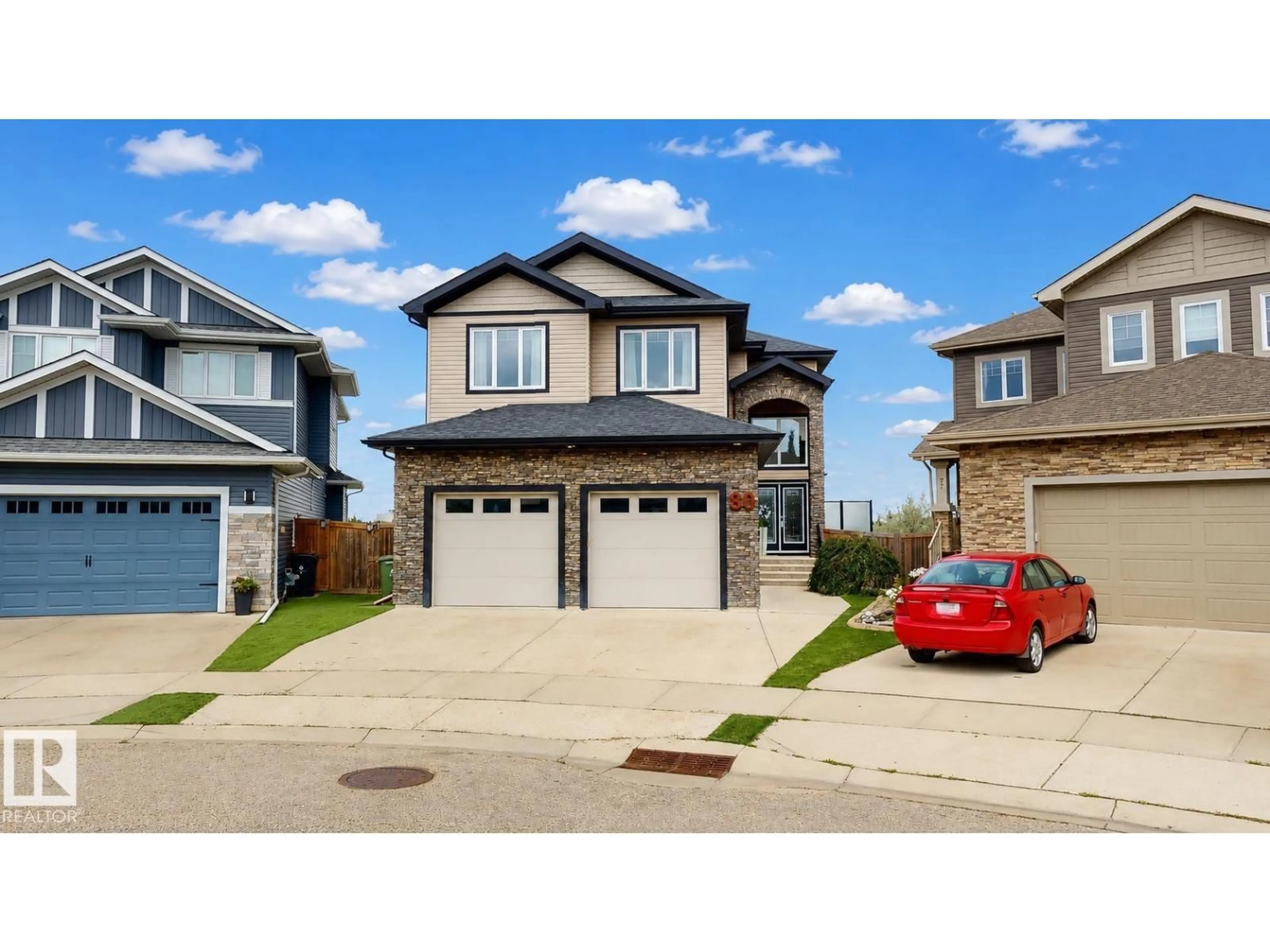 Home with vinyl exterior material, street for 80 ELLISON, Fort Saskatchewan Alberta T8L0M9