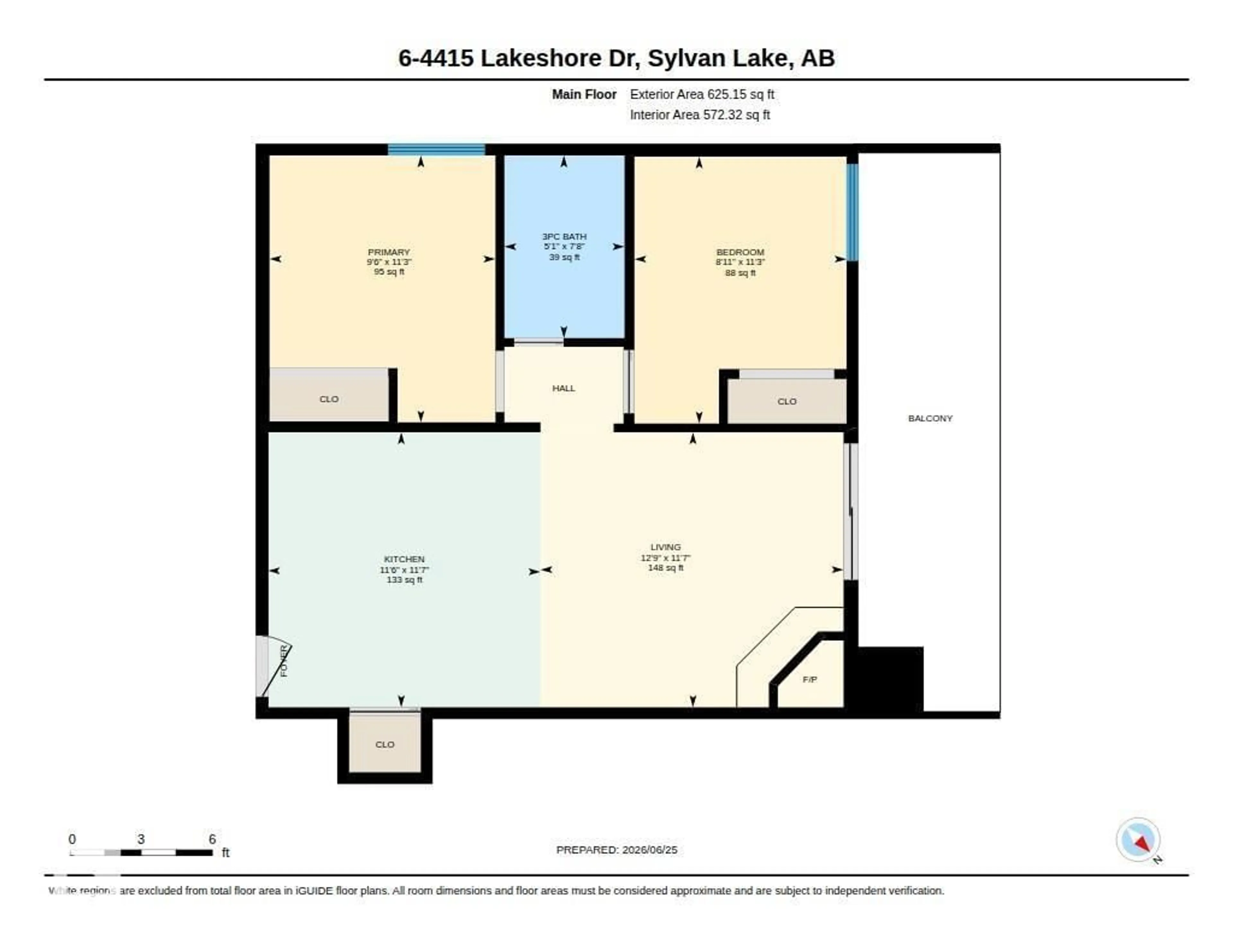 Floor plan for #6 - 4415 LAKESHORE DR, Sylvan Lake Alberta T4S1C7