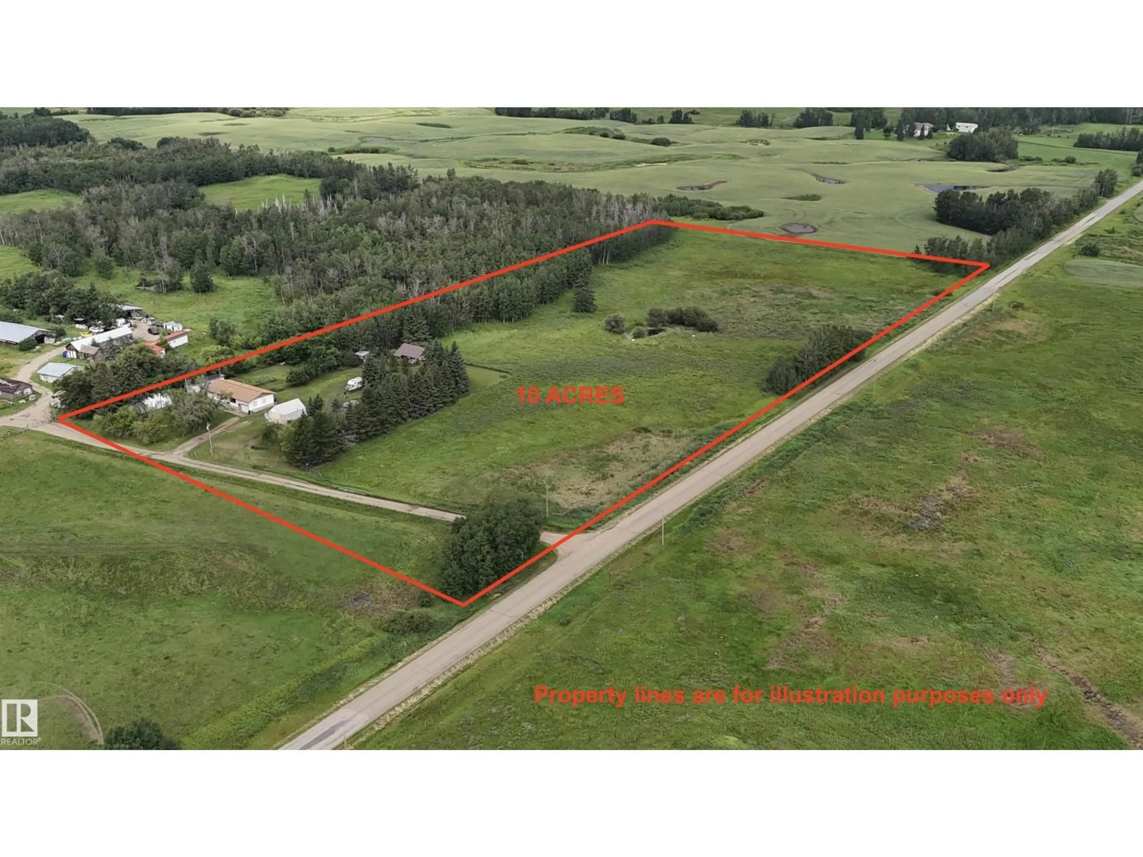 A pic from outside/outdoor area/front of a property/back of a property/a pic from drone, building for 51226 RGE ROAD 233, Rural Strathcona County Alberta T8B1K8