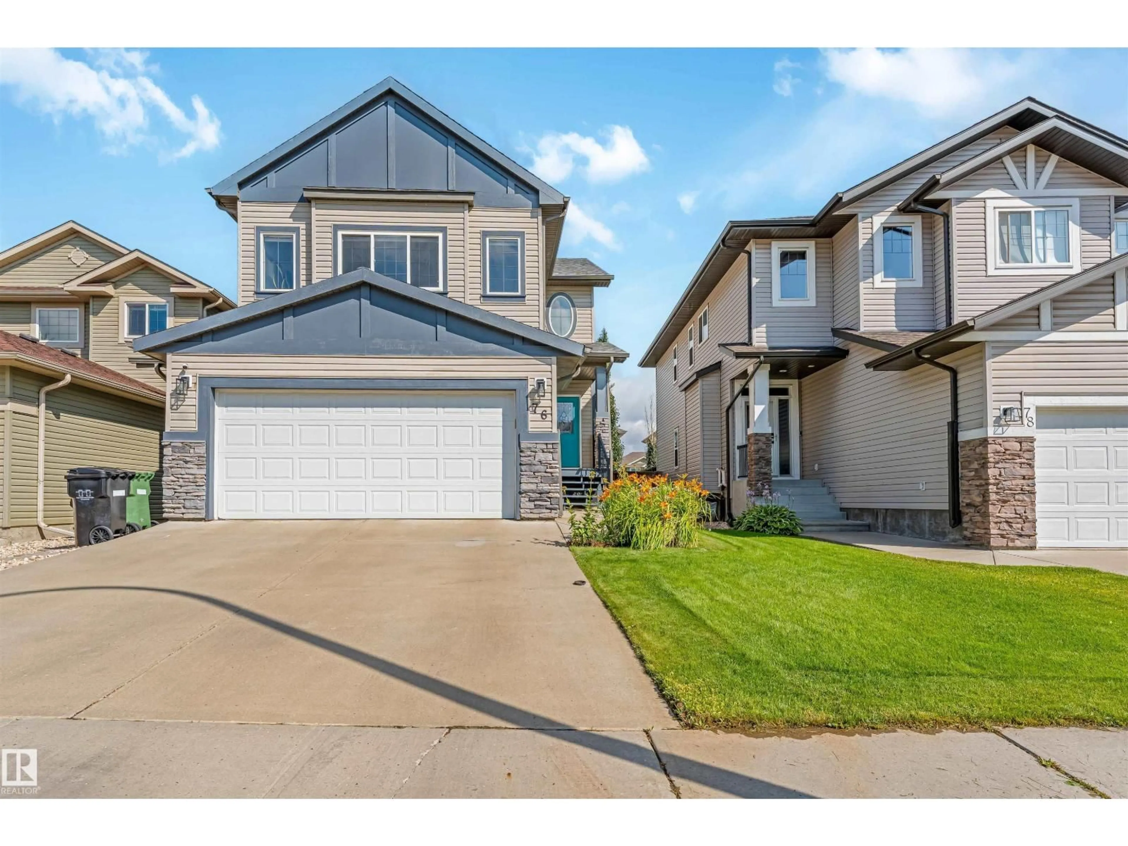 Home with vinyl exterior material, street for 76 DUNLOP WD, Leduc Alberta T9E0J7