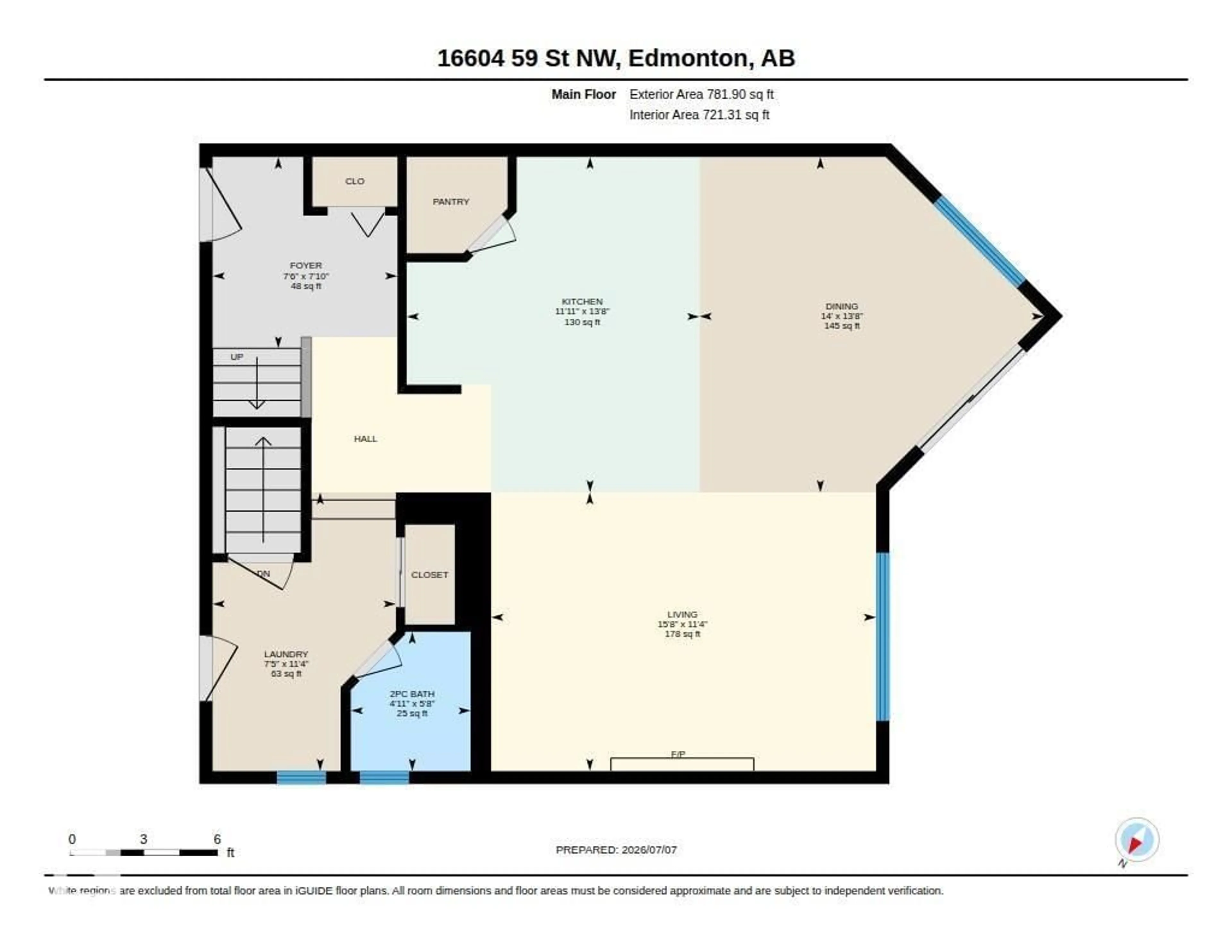 Floor plan for NW - 16604 59 ST, Edmonton Alberta T5Y0J2
