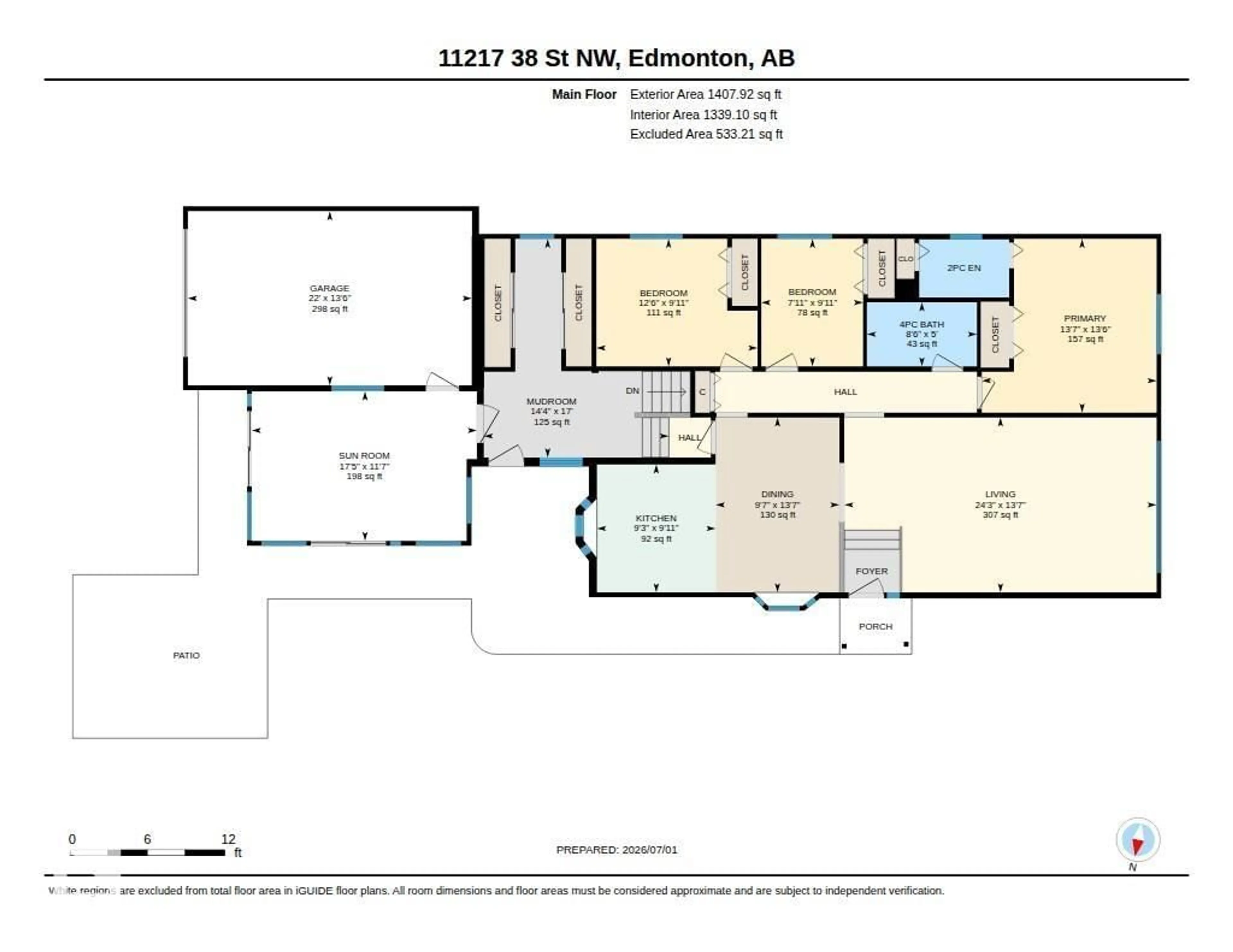 Floor plan for NW - 11217 38 ST, Edmonton Alberta T5W2G3