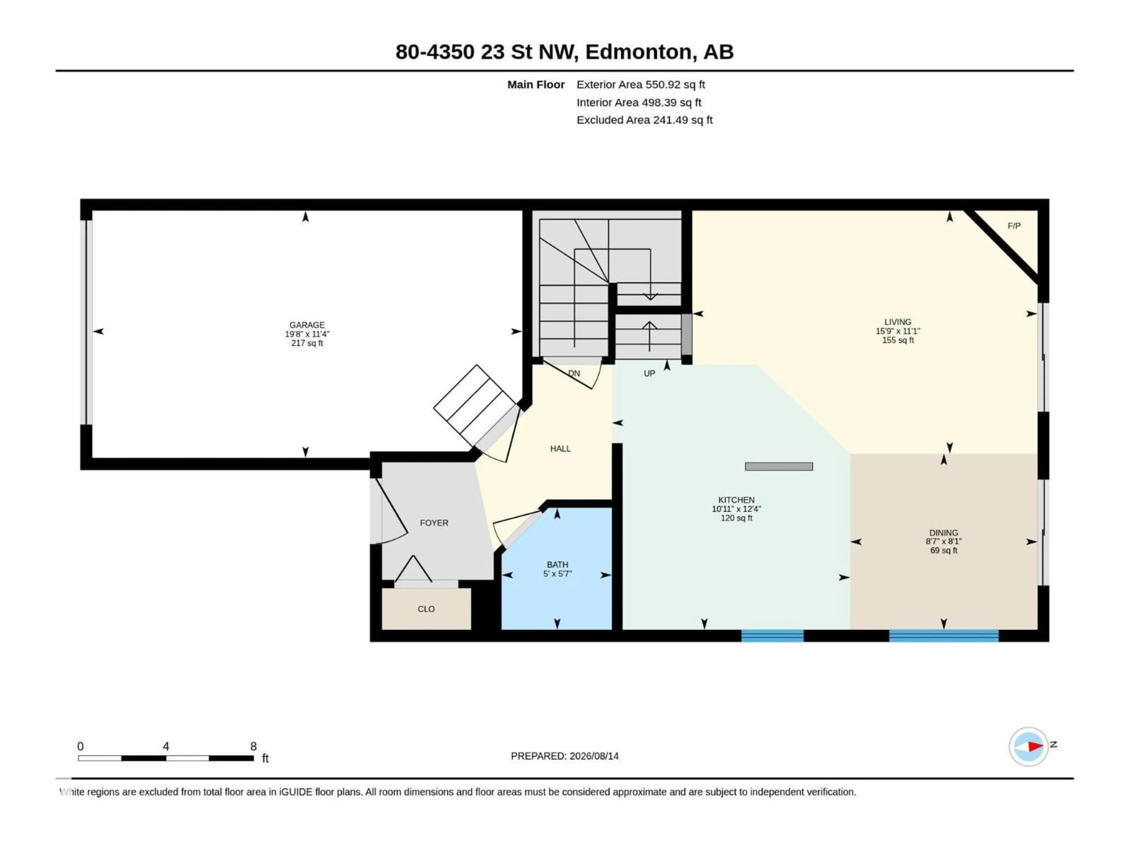 Floor plan for 4350 - 80 23 ST, Edmonton Alberta T6T1X8