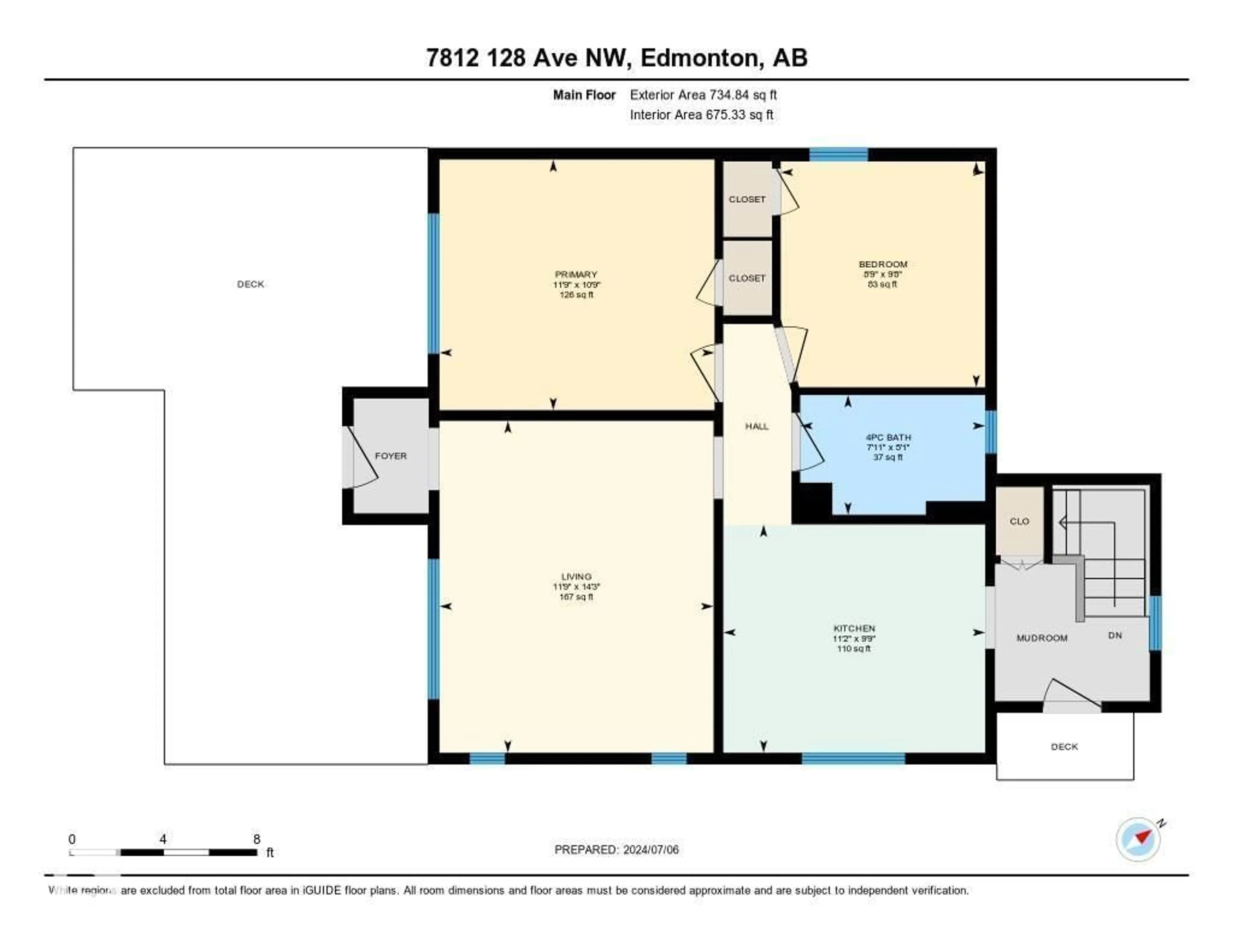 Floor plan for 7812 128 AV, Edmonton Alberta T5C1T7