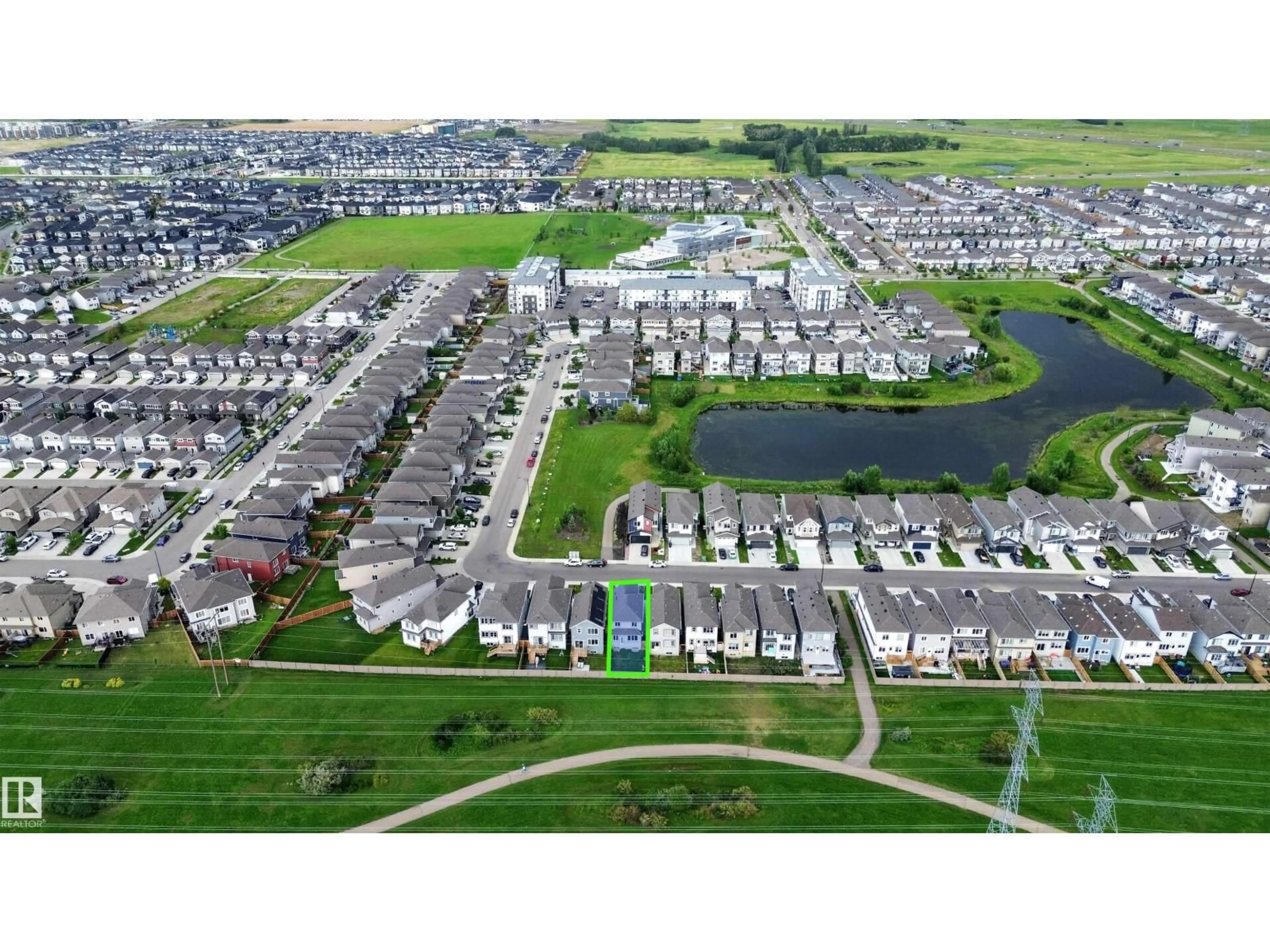 A pic from outside/outdoor area/front of a property/back of a property/a pic from drone, water/lake/river/ocean view for NW - 1676 27 ST, Edmonton Alberta T6T2T8
