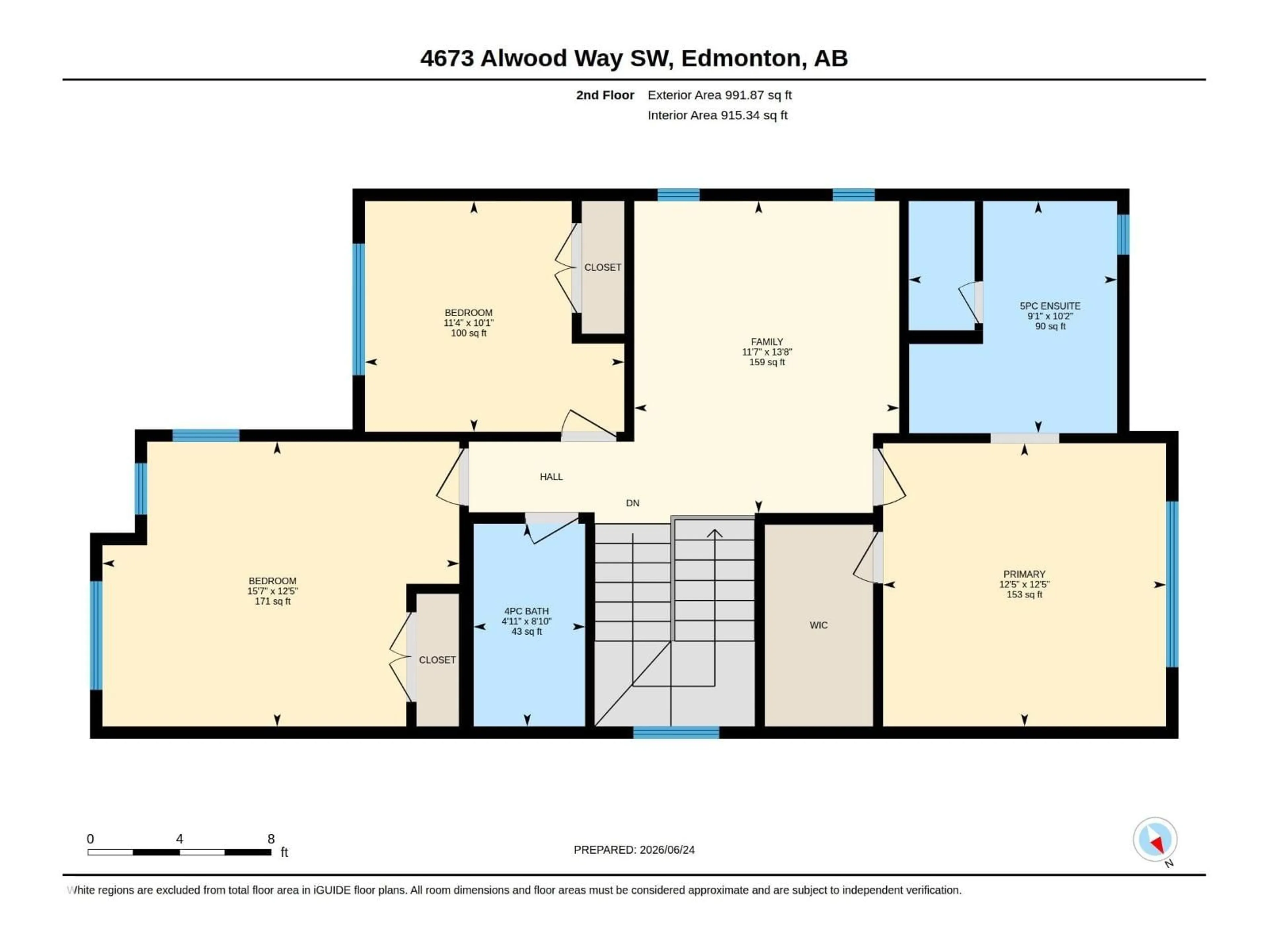 Floor plan for 4673 ALWOOD WY, Edmonton Alberta T6W3A3
