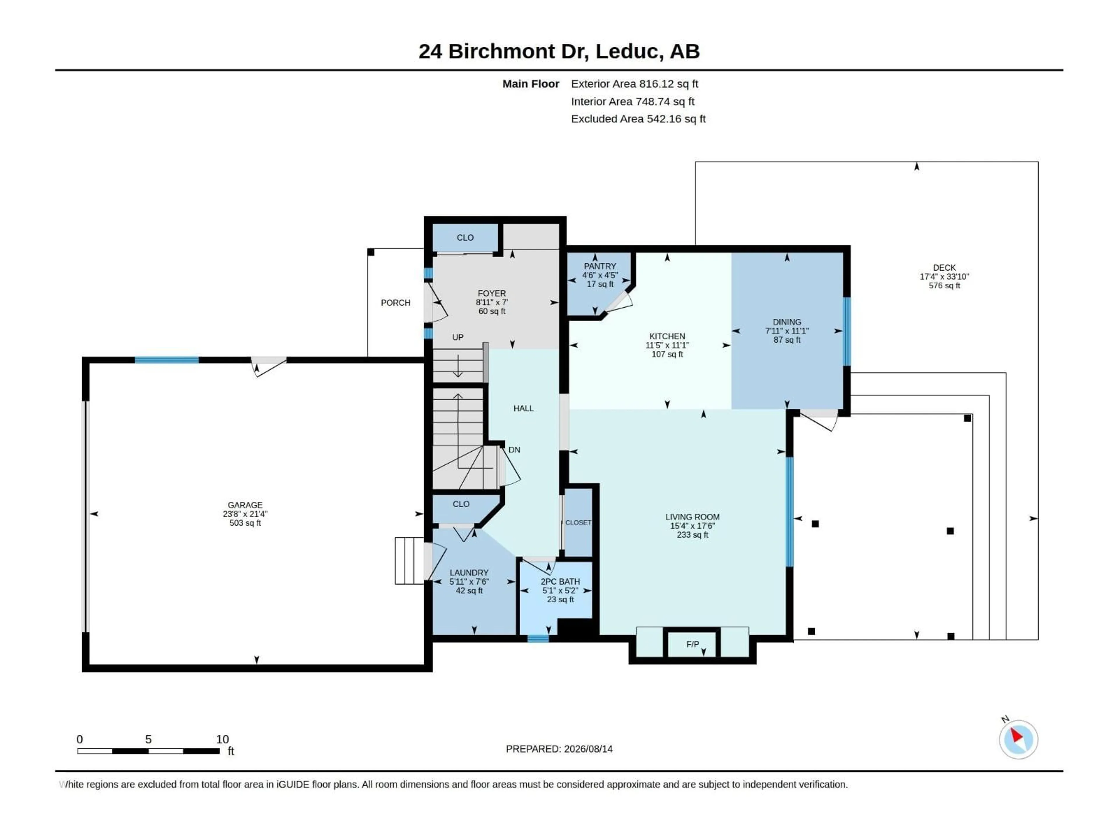 Floor plan for 24 BIRCHMONT DR, Leduc Alberta T9E8S3
