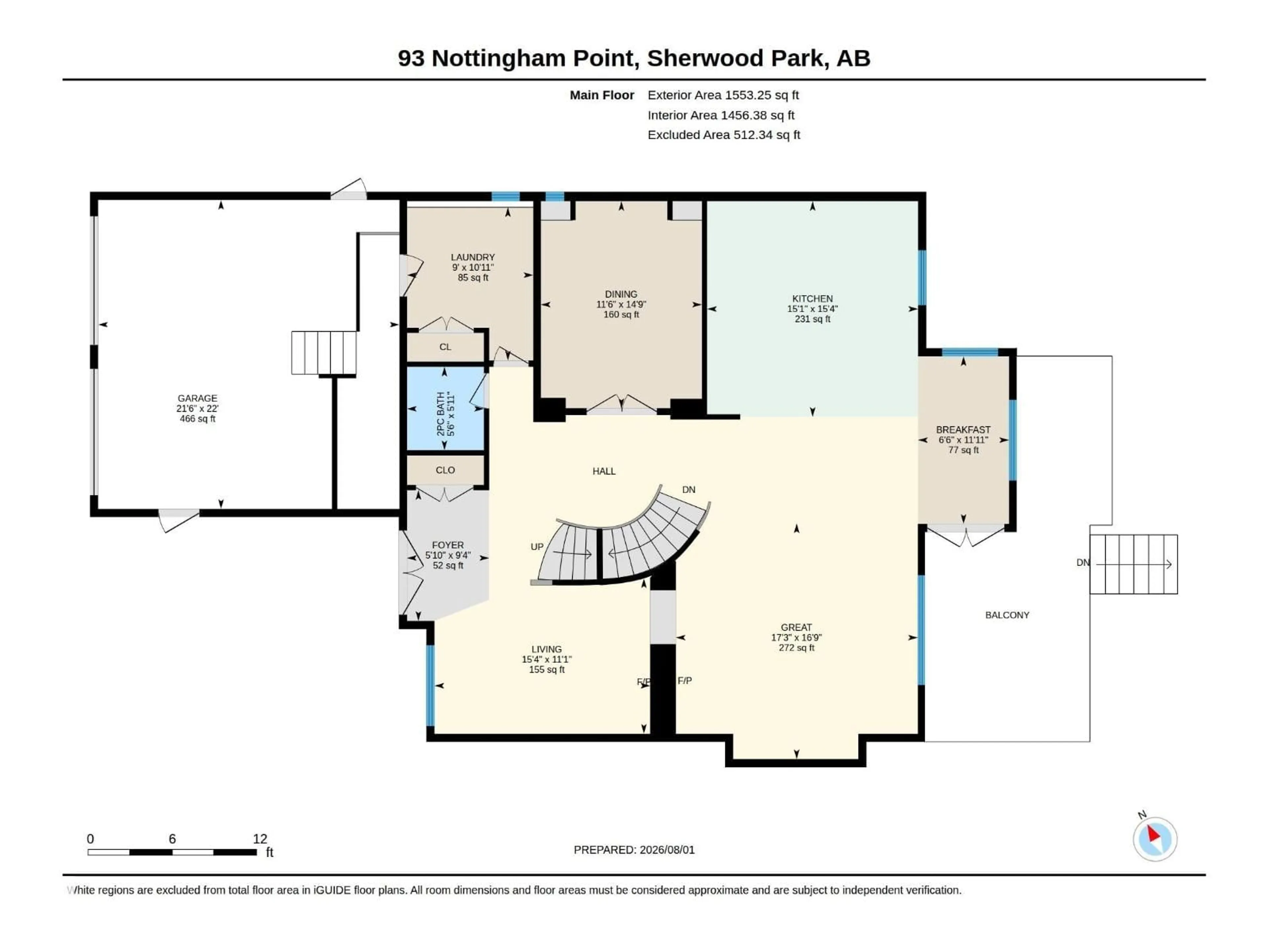 Floor plan for 93 NOTTINGHAM, Sherwood Park Alberta T8A3A8