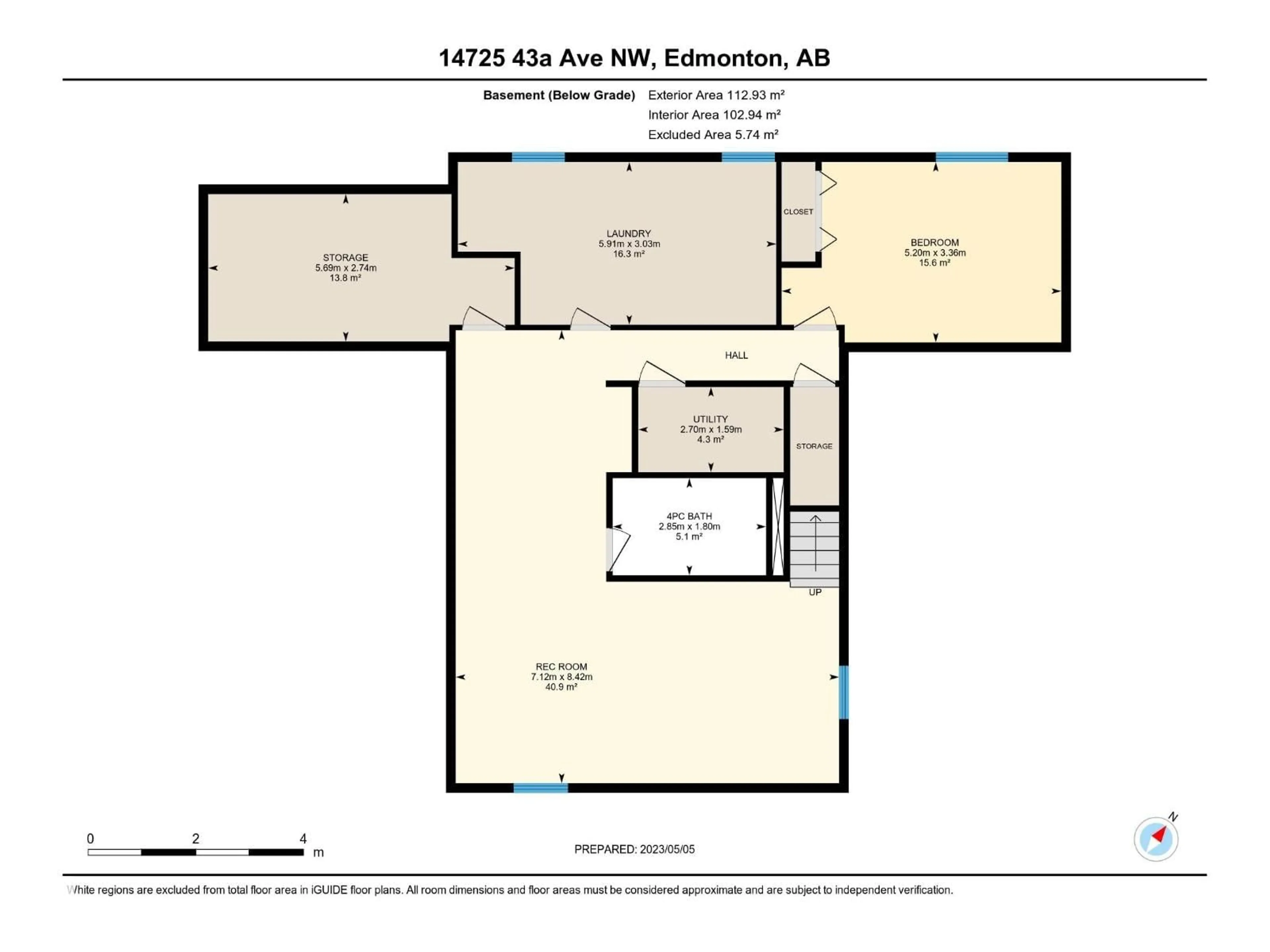 Floor plan for 14725 43A AV AV, Edmonton Alberta T6H5T8