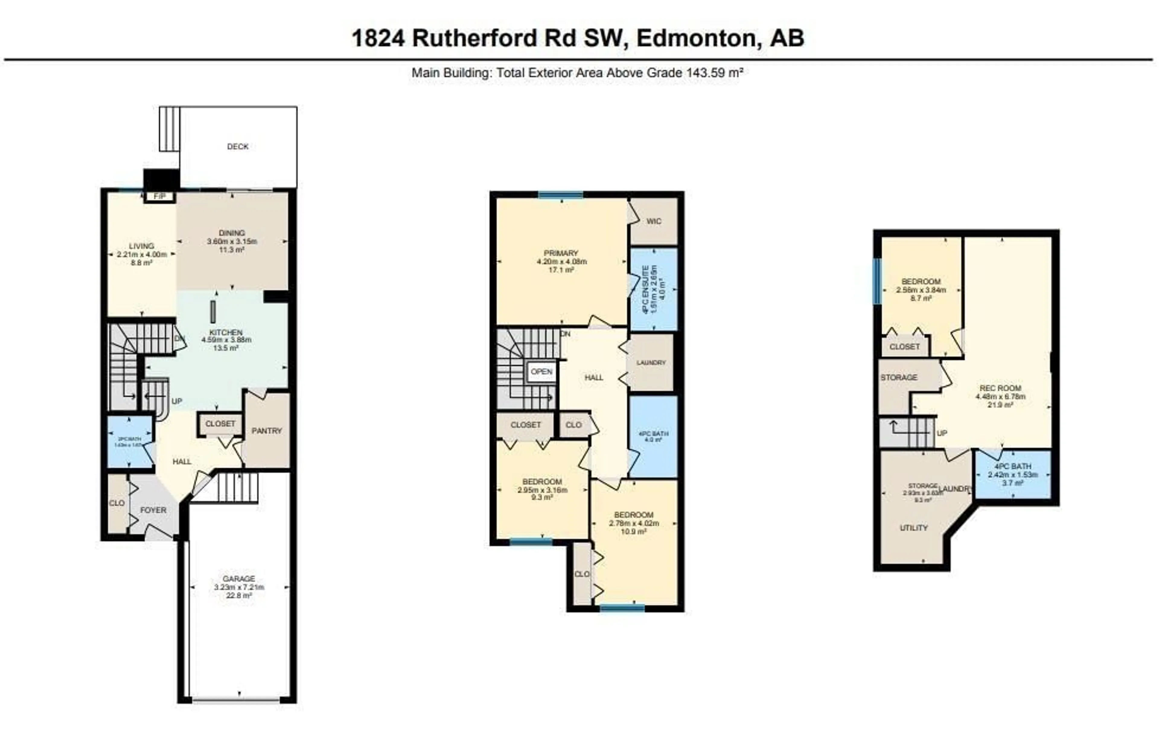 Floor plan for 1824 RUTHERFORD RD, Edmonton Alberta T6W0Z8