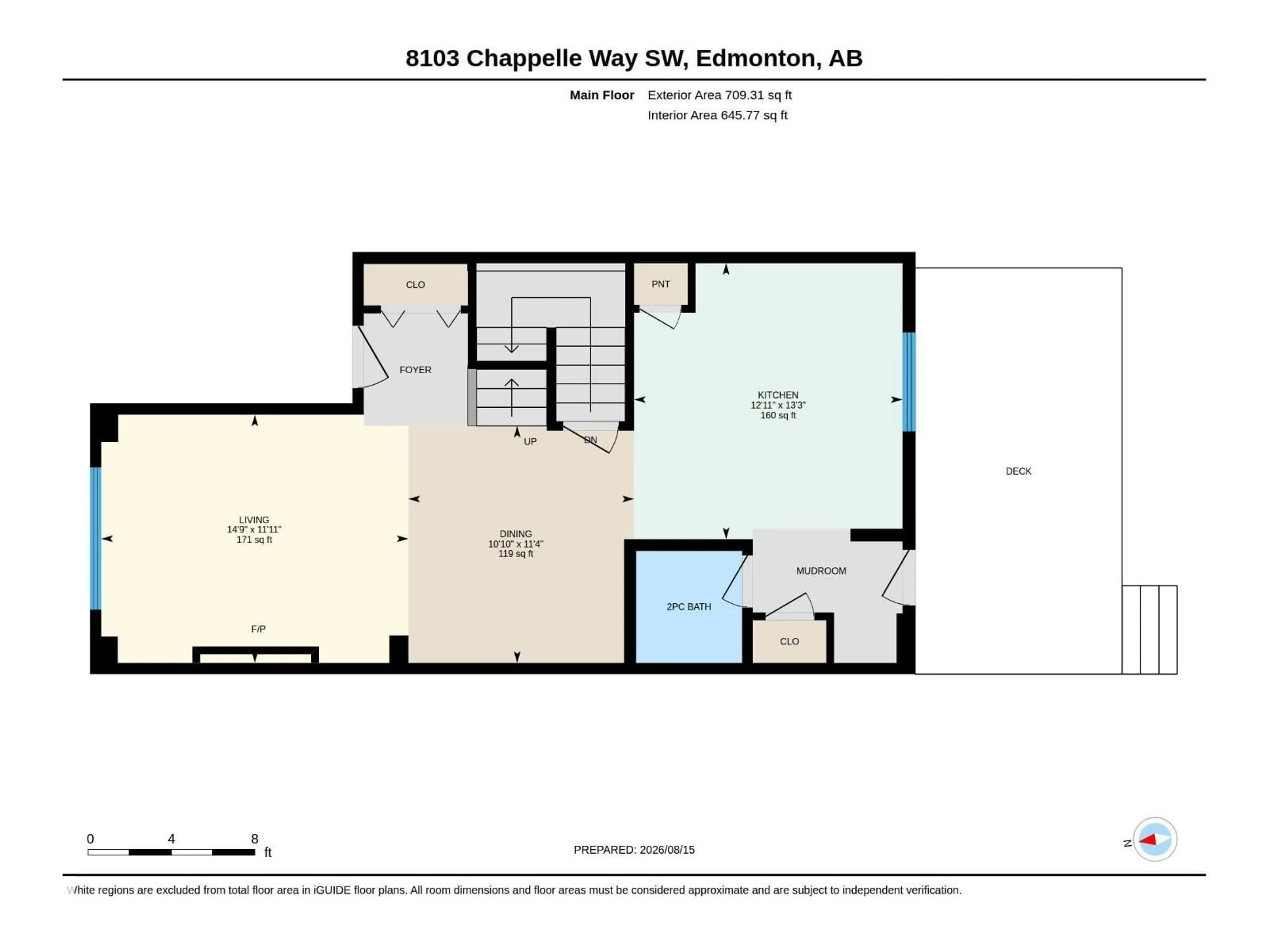 Floor plan for 8103 CHAPPELLE WY, Edmonton Alberta T6W3L7