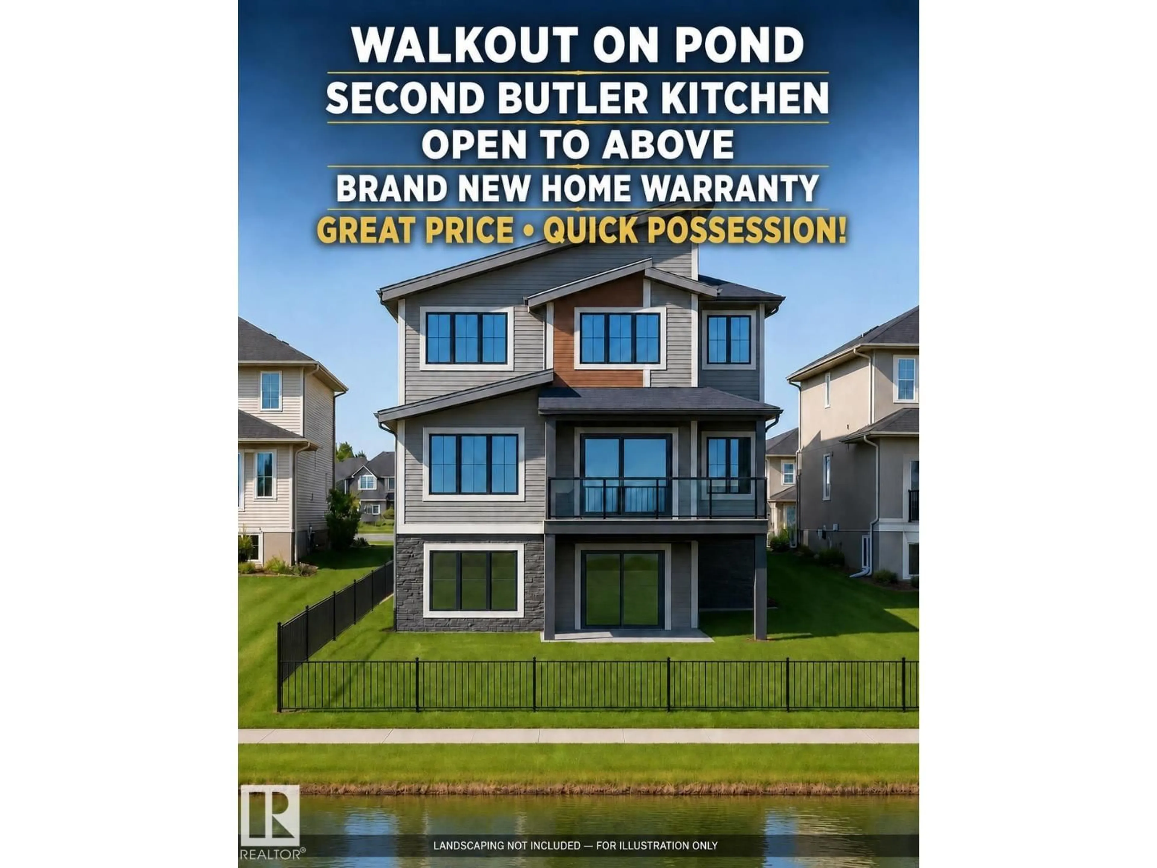 Home with vinyl exterior material, water/lake/river/ocean view for 449 CRYSTAL CREEK LINK, Leduc Alberta T9E0X5