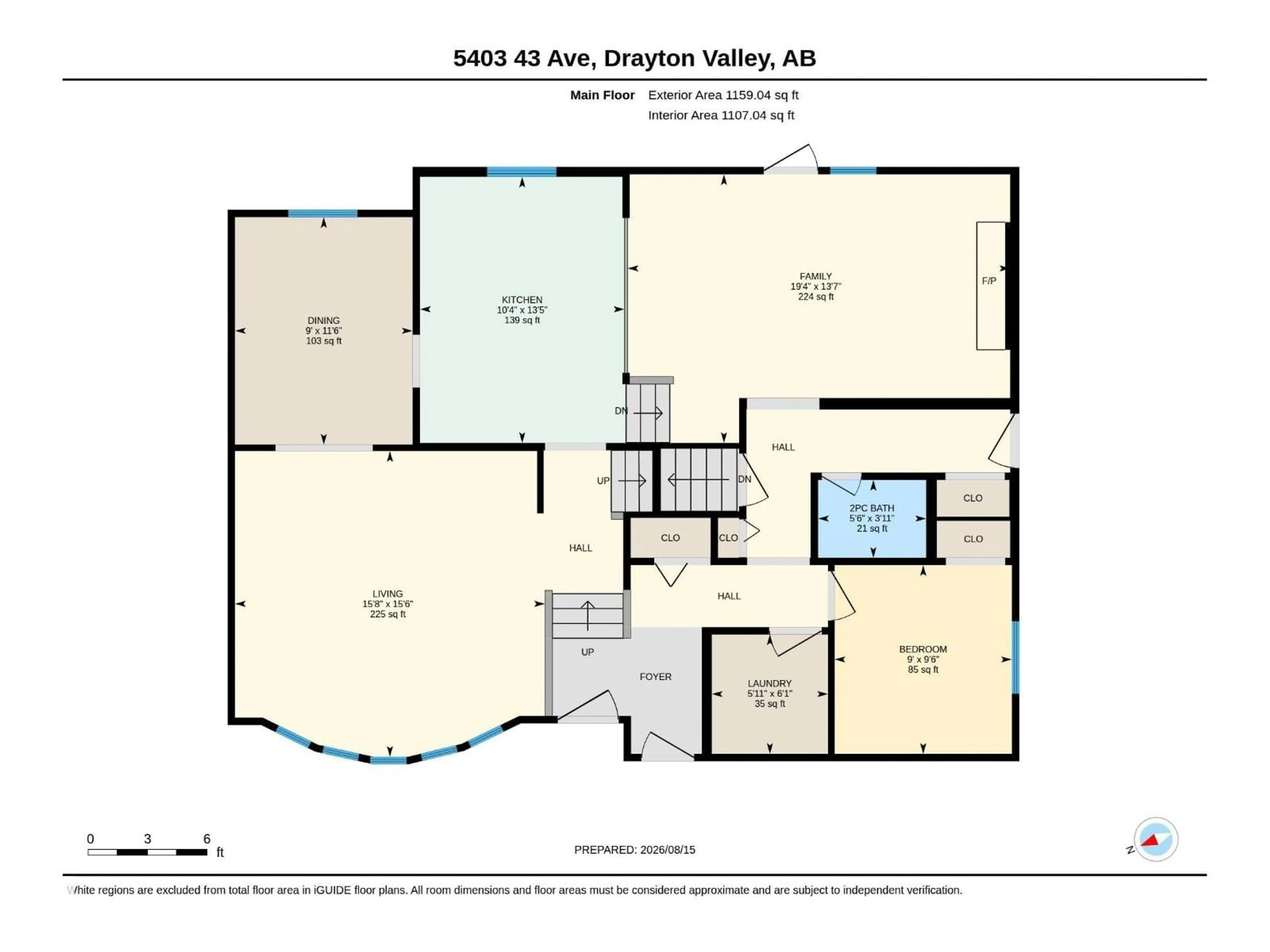 Floor plan for 5403 43 AV, Drayton Valley Alberta T7A1K5