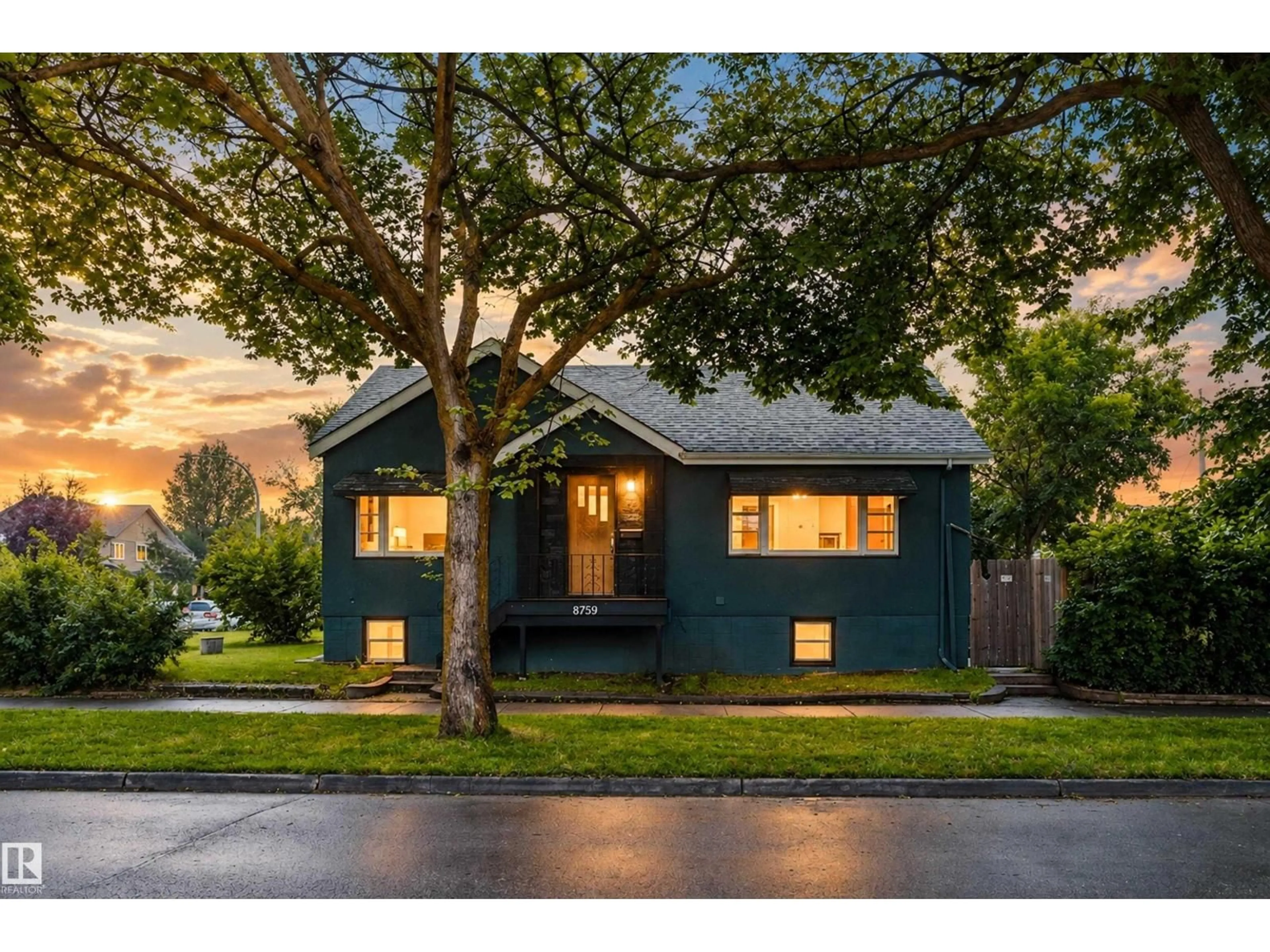 Home with vinyl exterior material, street for NW - 8759 78 AV, Edmonton Alberta T6C0N5