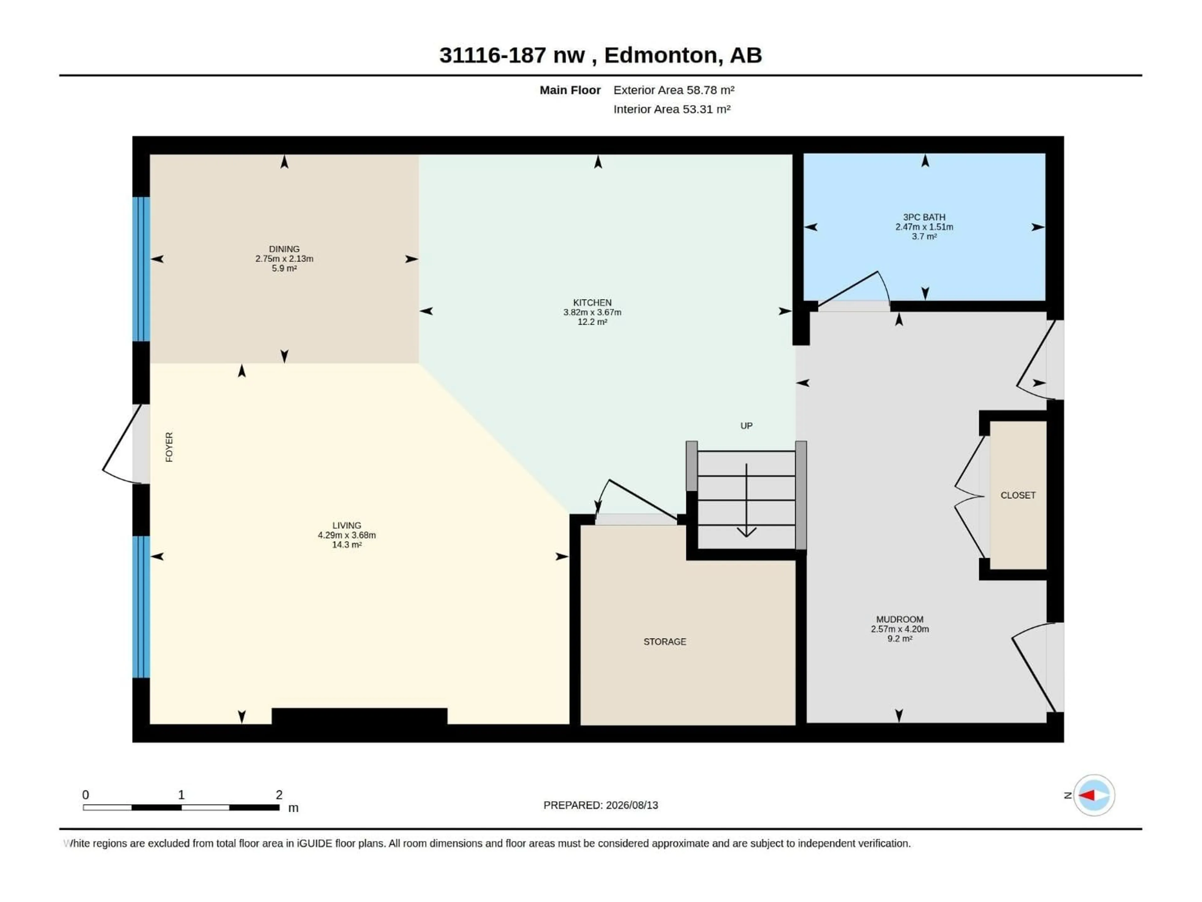 Floor plan for 13118 186 AV, Edmonton Alberta T6V0N3