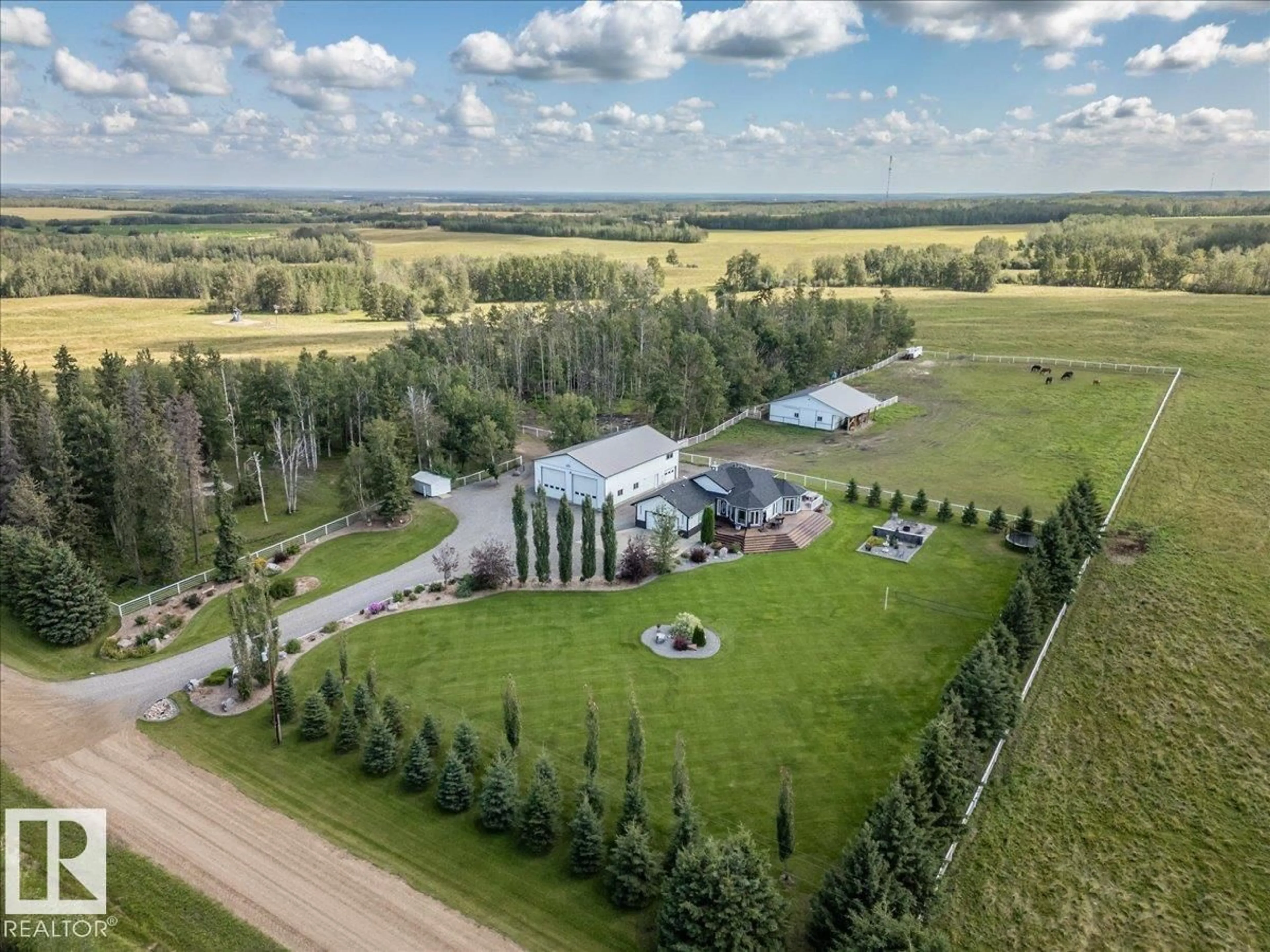 A pic from outside/outdoor area/front of a property/back of a property/a pic from drone, unknown for 47537 RGE RD 30, Rural Leduc County Alberta T0C2T0