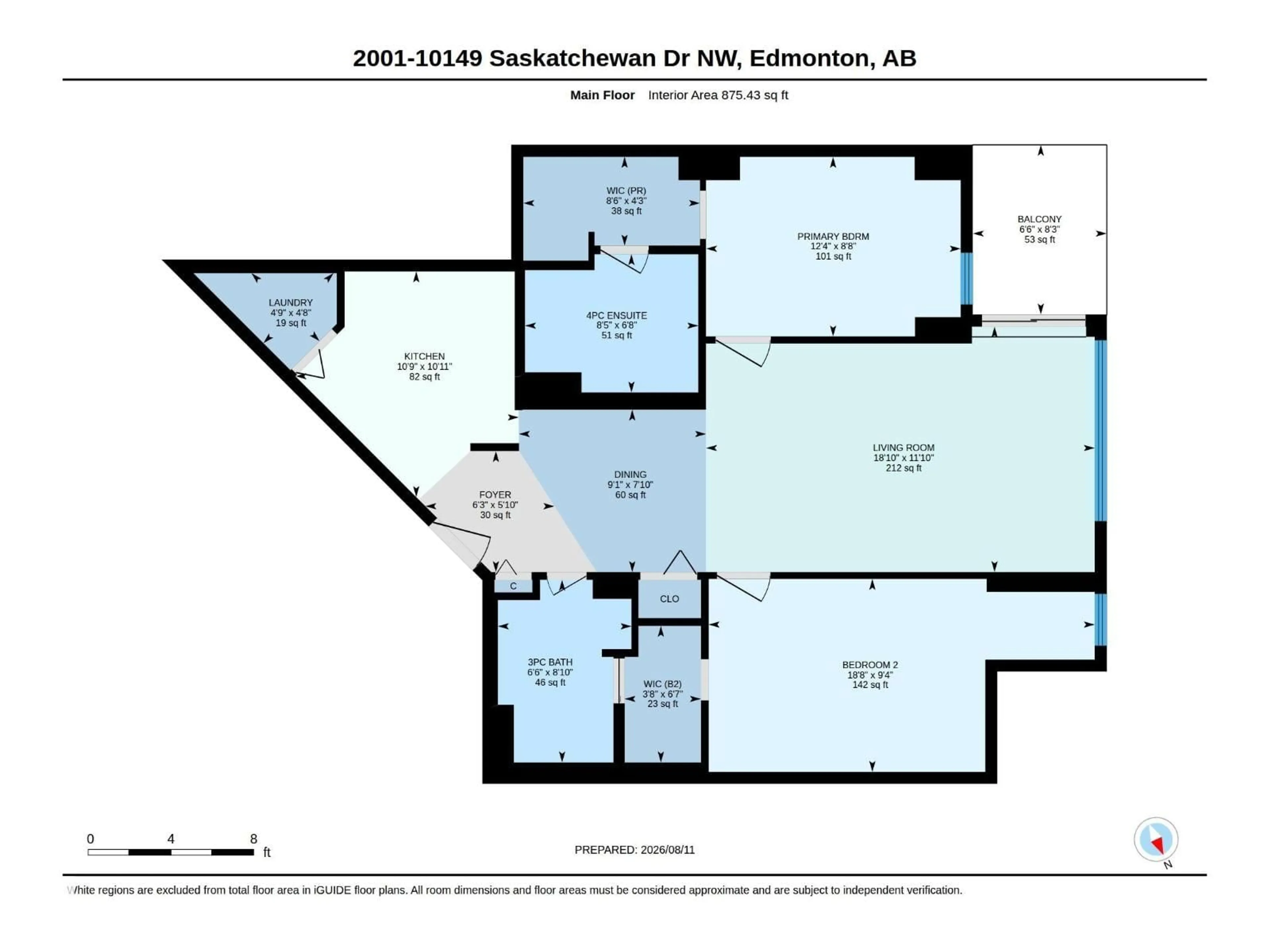 Floor plan for 10149 - 2001 SASKATCHEWAN DR, Edmonton Alberta T6E6B6