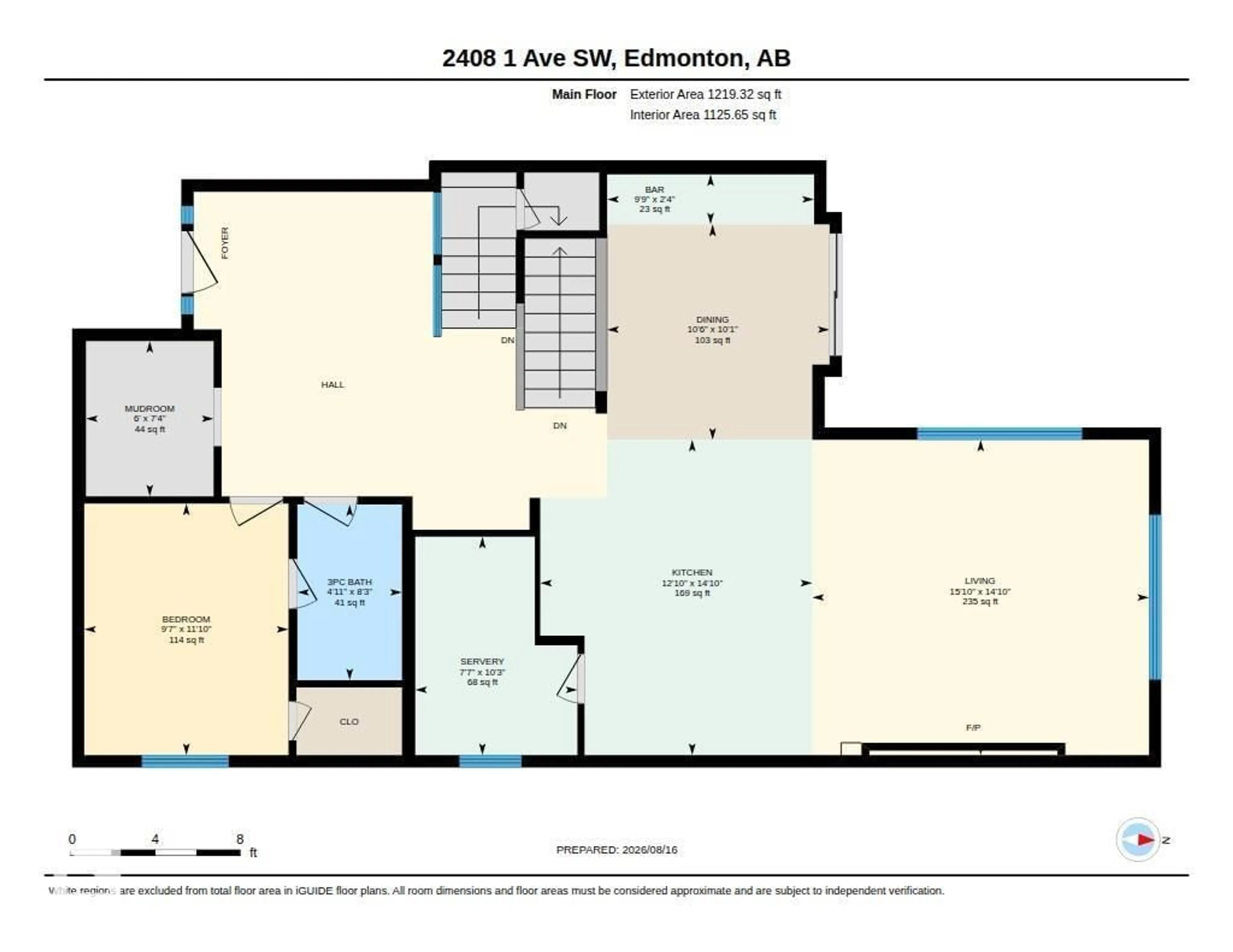 Floor plan for 2408 1 AV, Edmonton Alberta T6X3K4