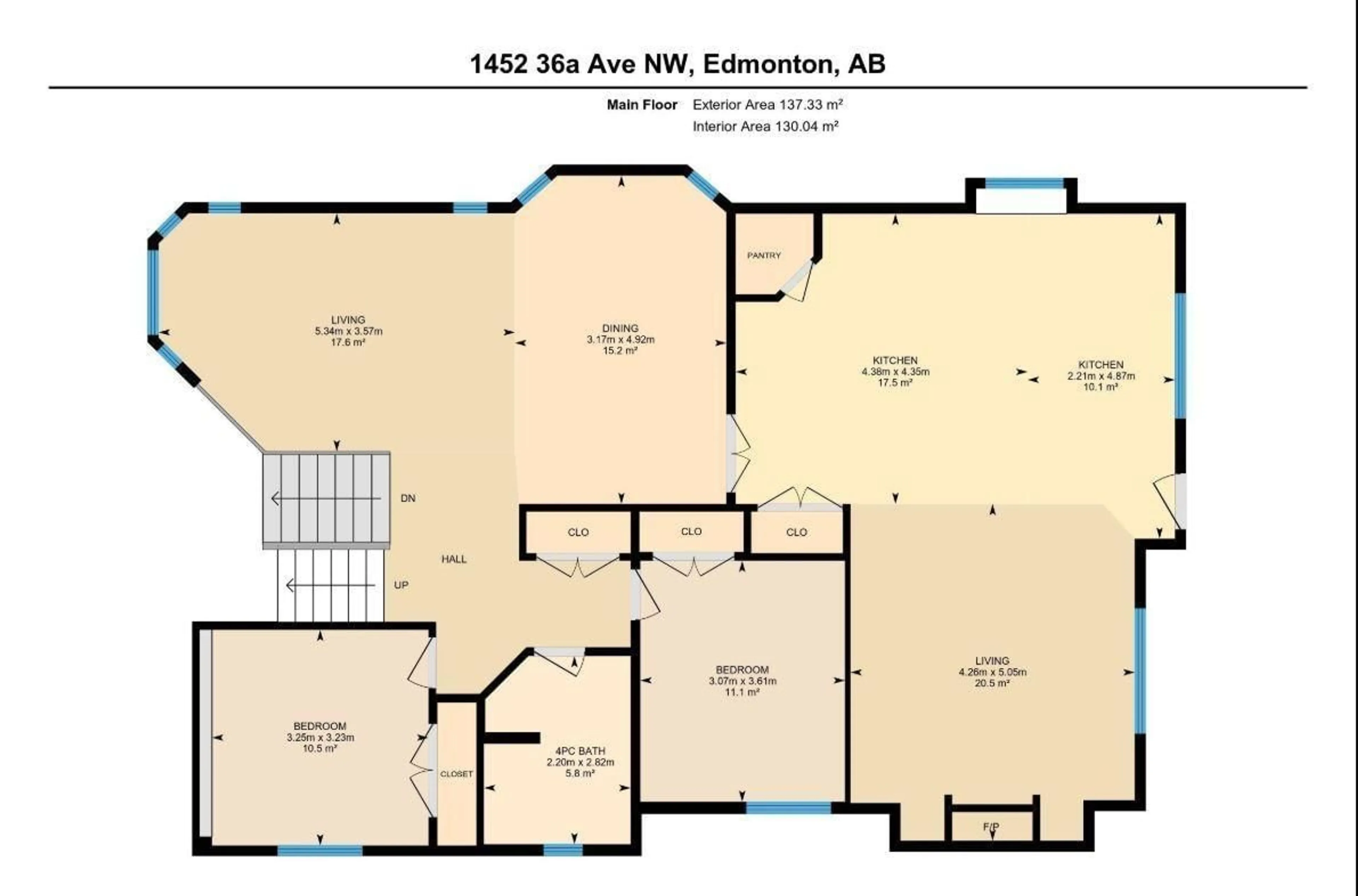 Floor plan for 1452 36A AV, Edmonton Alberta T6T0J2