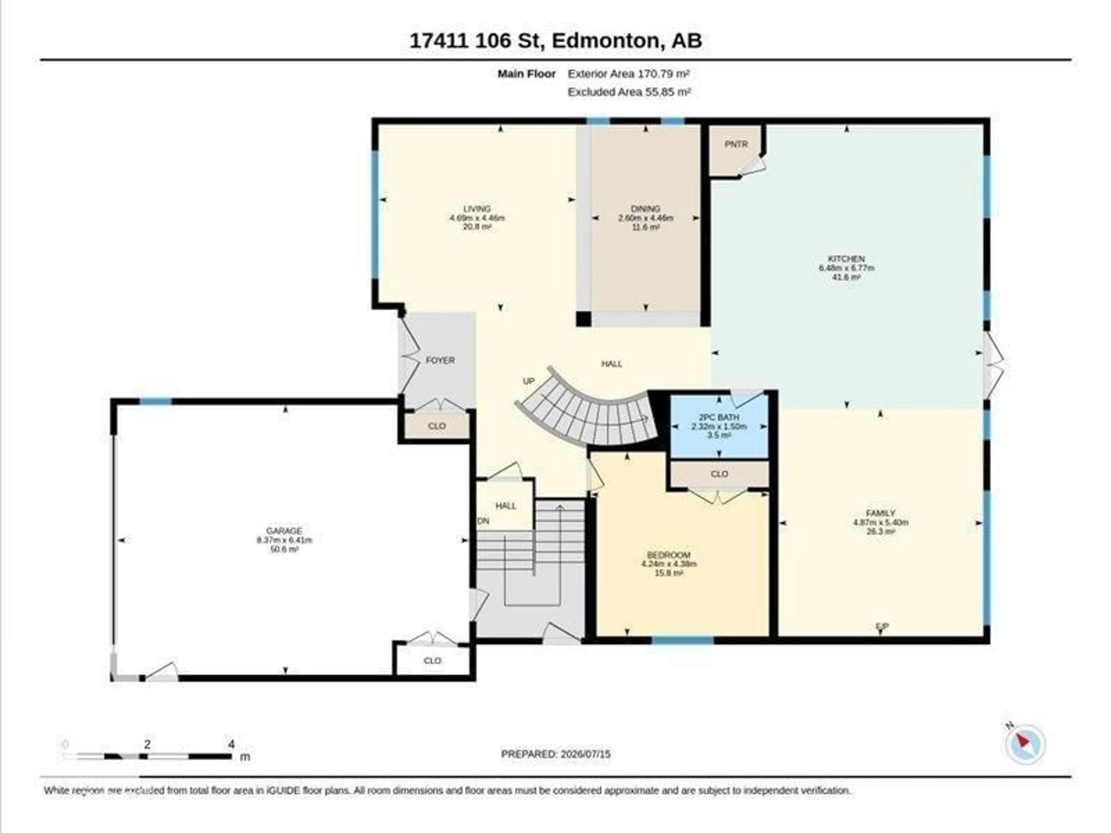 Floor plan for 17411 106 ST, Edmonton Alberta T5X0E3