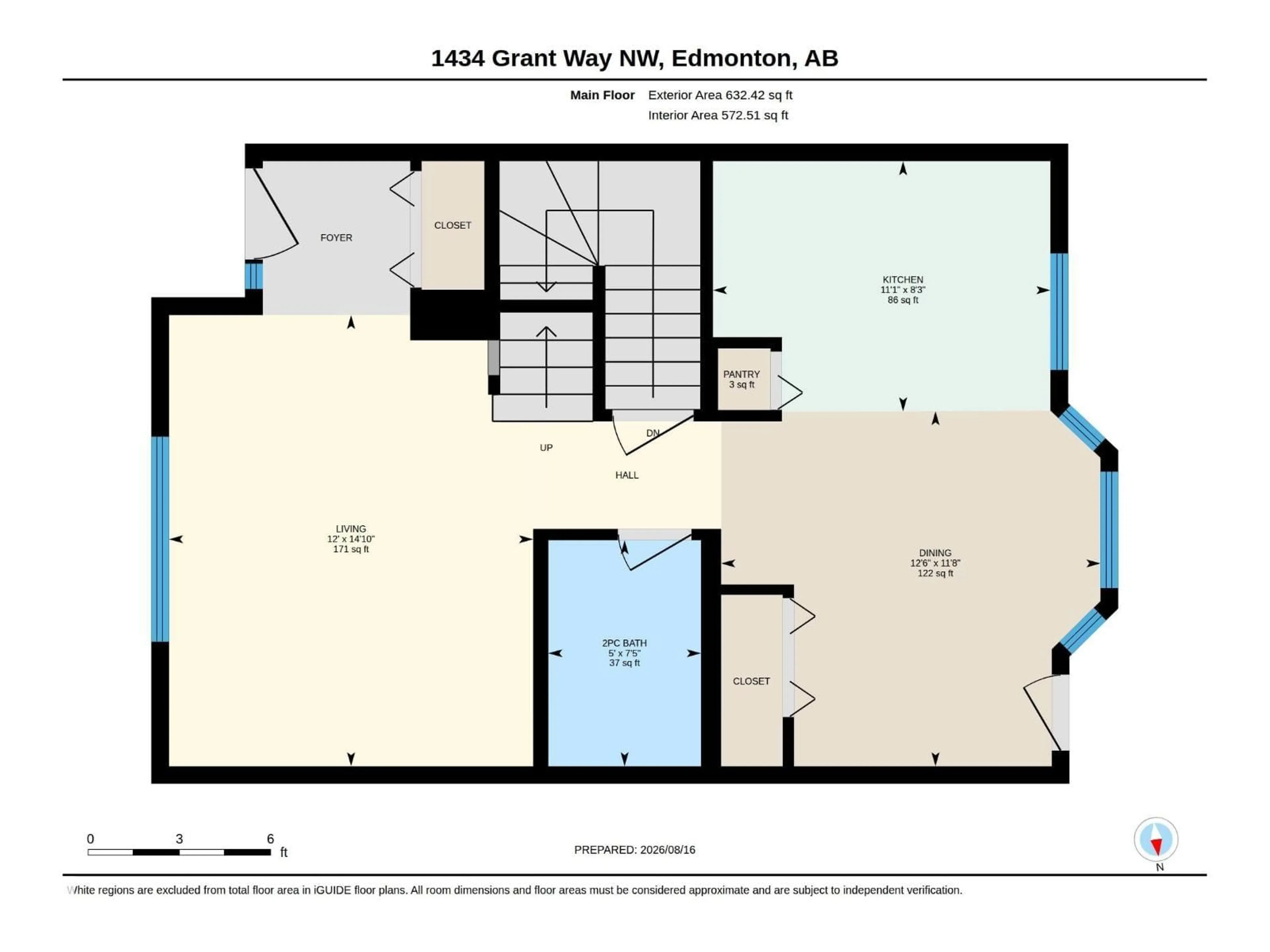 Floor plan for 1434 GRANT WY, Edmonton Alberta T5T6L3