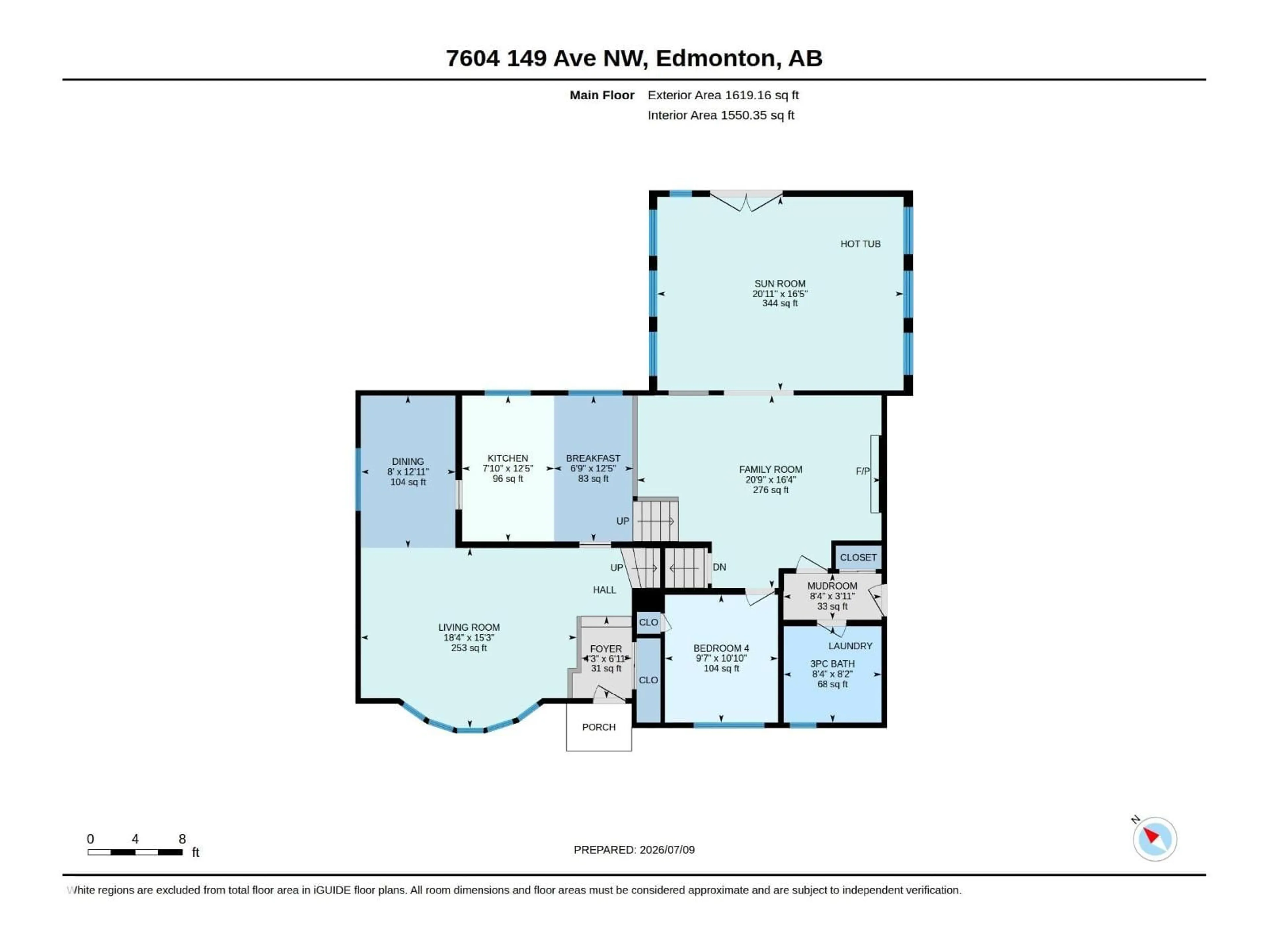 Floor plan for 7604 149 AV, Edmonton Alberta T5C2V7