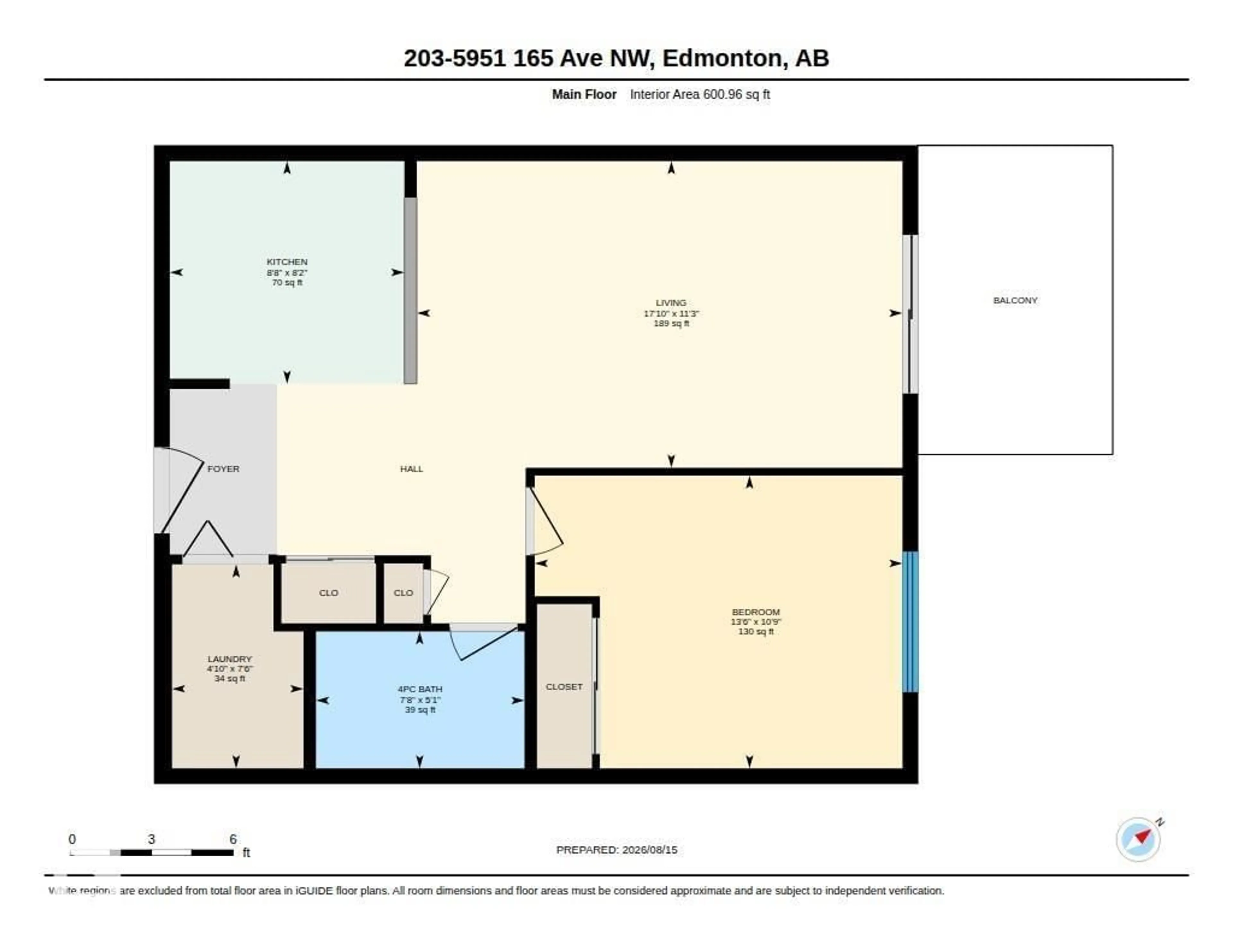 Floor plan for #203 - 5951 165 AV, Edmonton Alberta T5Y0J6