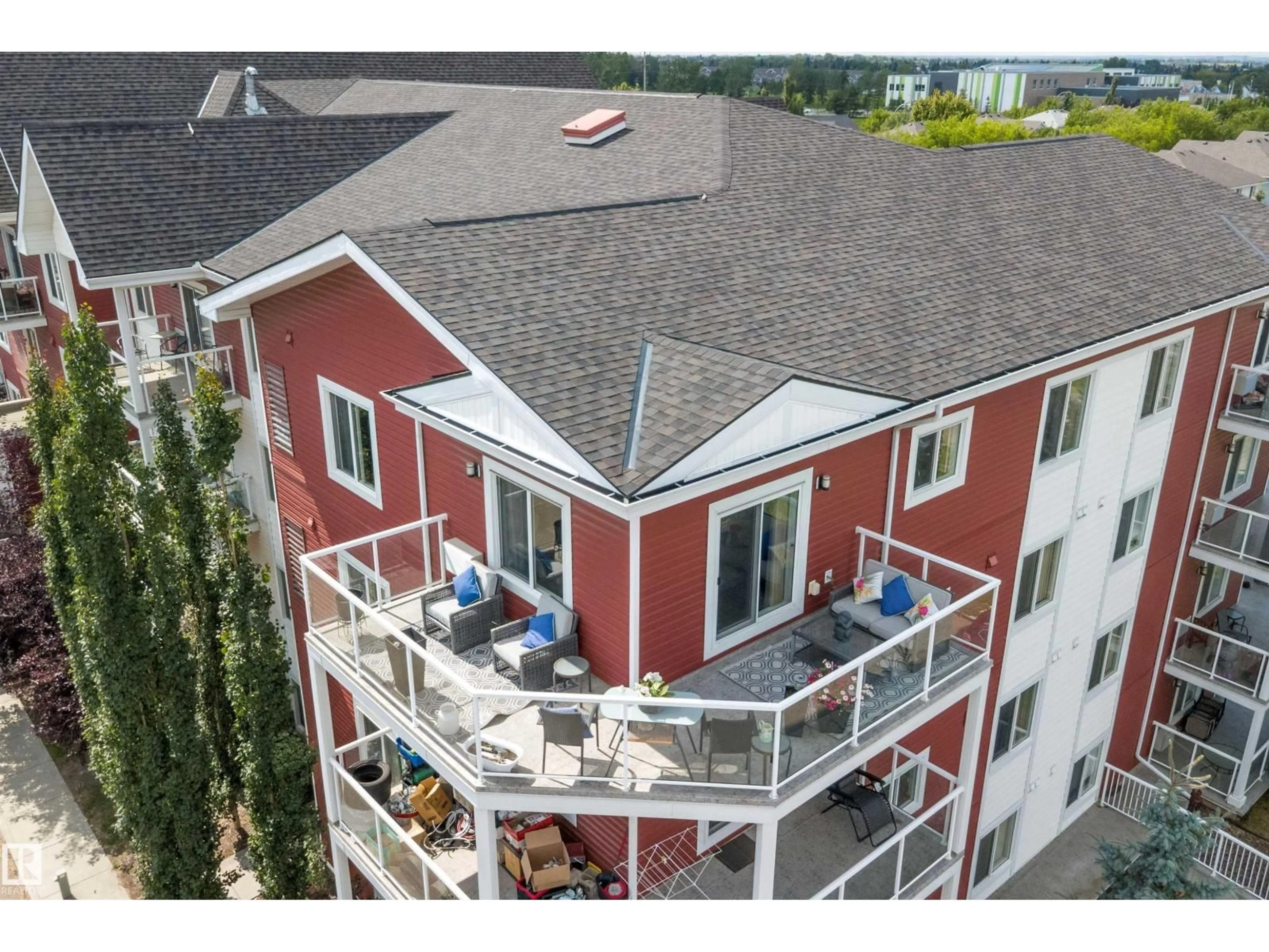 A pic from outside/outdoor area/front of a property/back of a property/a pic from drone, city buildings view from balcony for #402 - 2229 44 AV NW, Edmonton Alberta T6T0W6