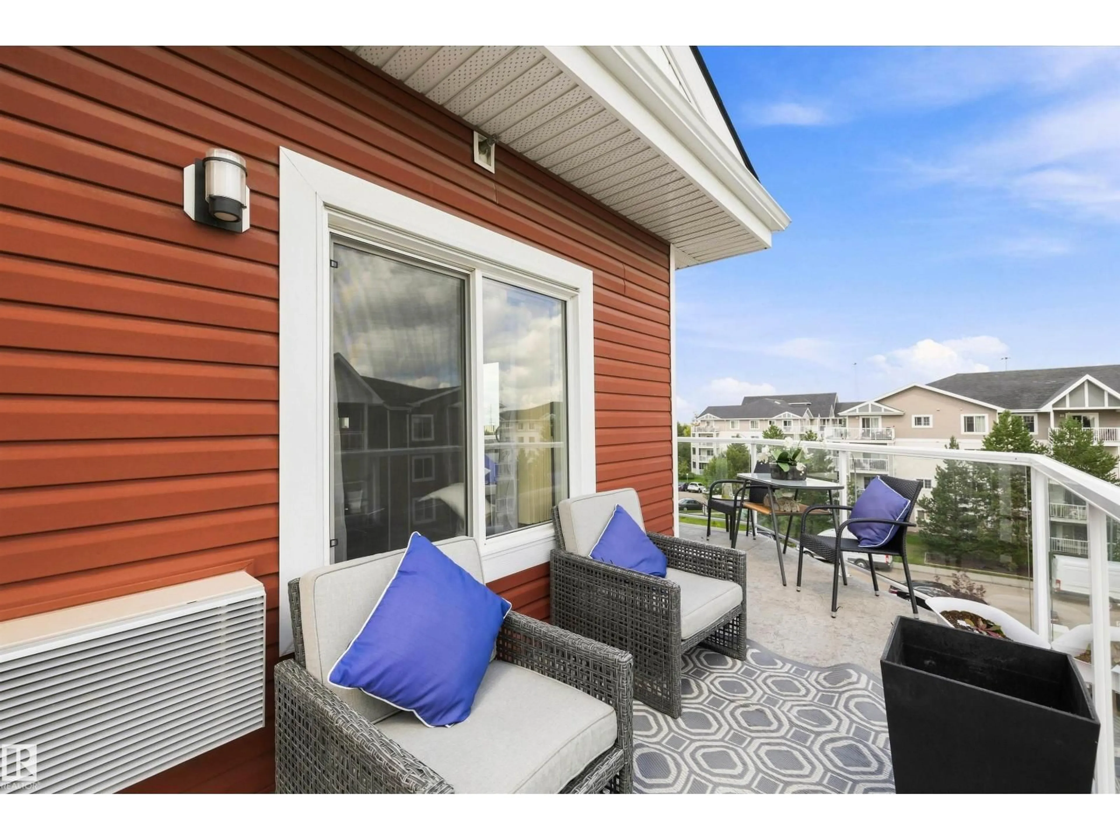 Patio, water/lake/river/ocean view for #402 - 2229 44 AV NW, Edmonton Alberta T6T0W6