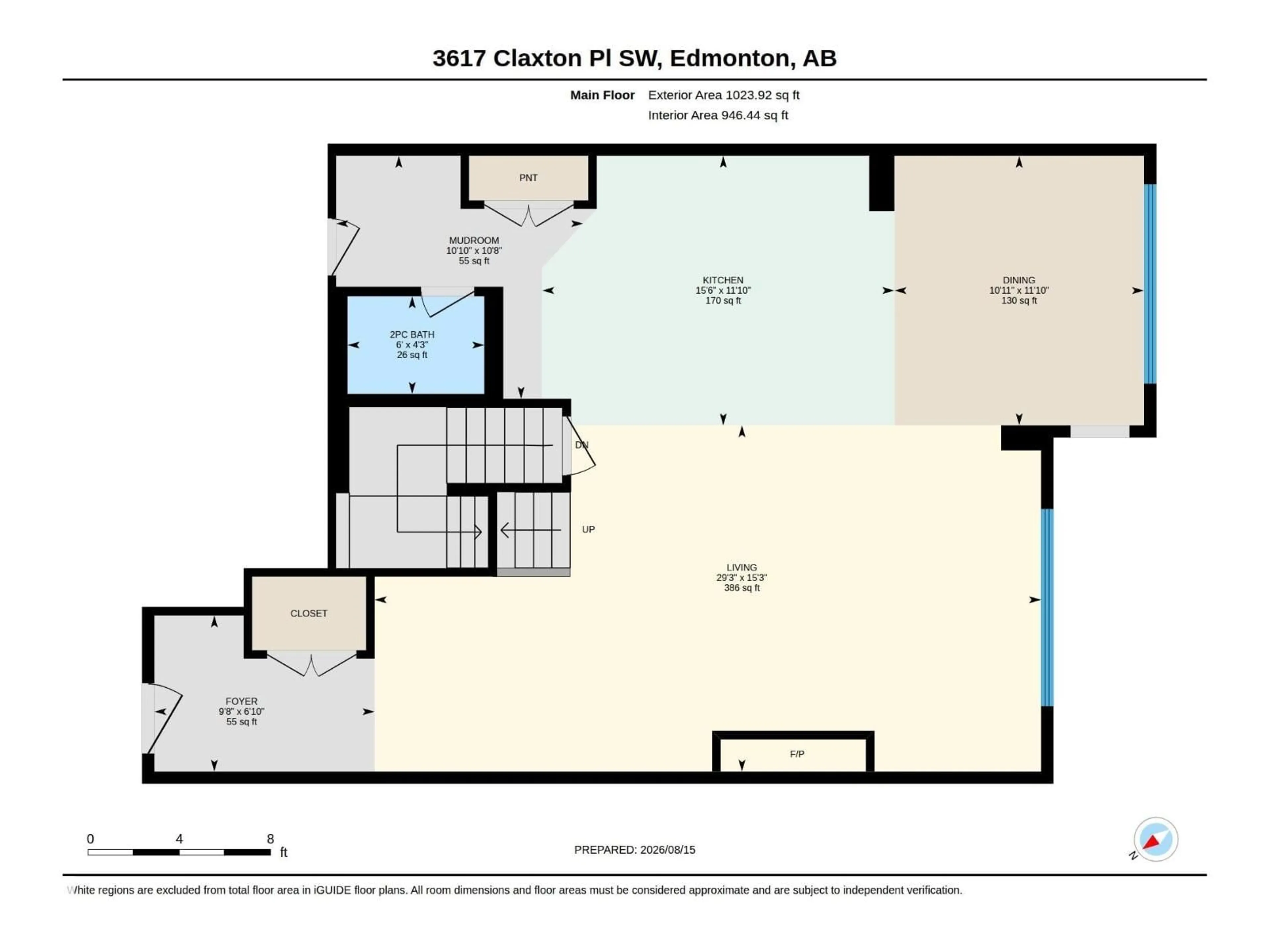 Floor plan for 3617 CLAXTON PL, Edmonton Alberta T6W2K8