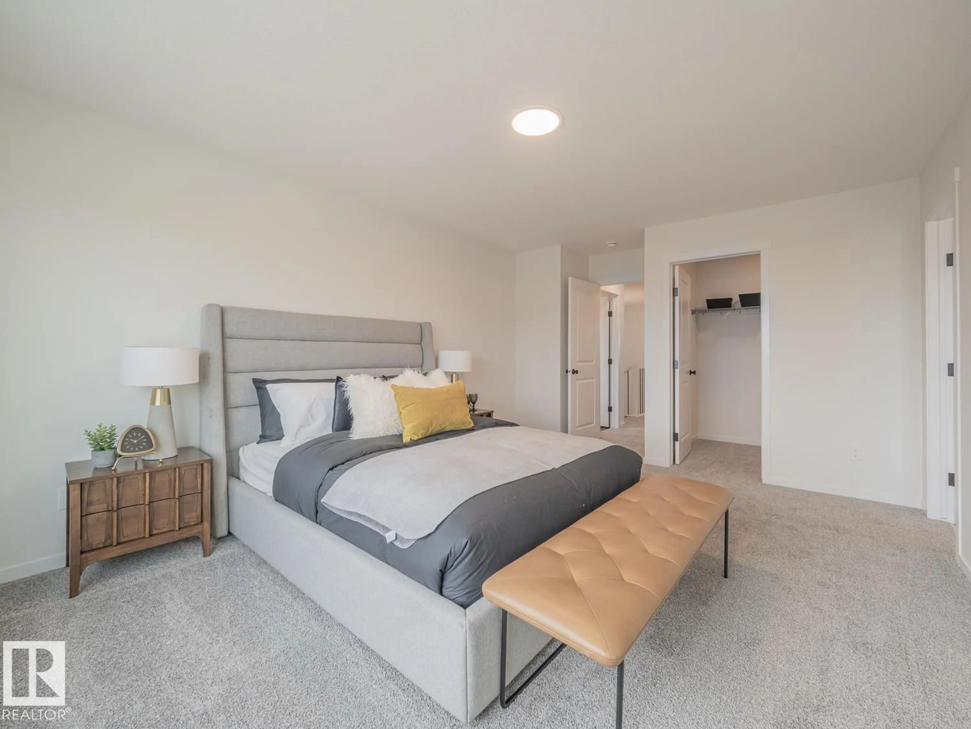Bedroom with bed, unknown for NE - 17735 7 ST, Edmonton Alberta T5Y4K3