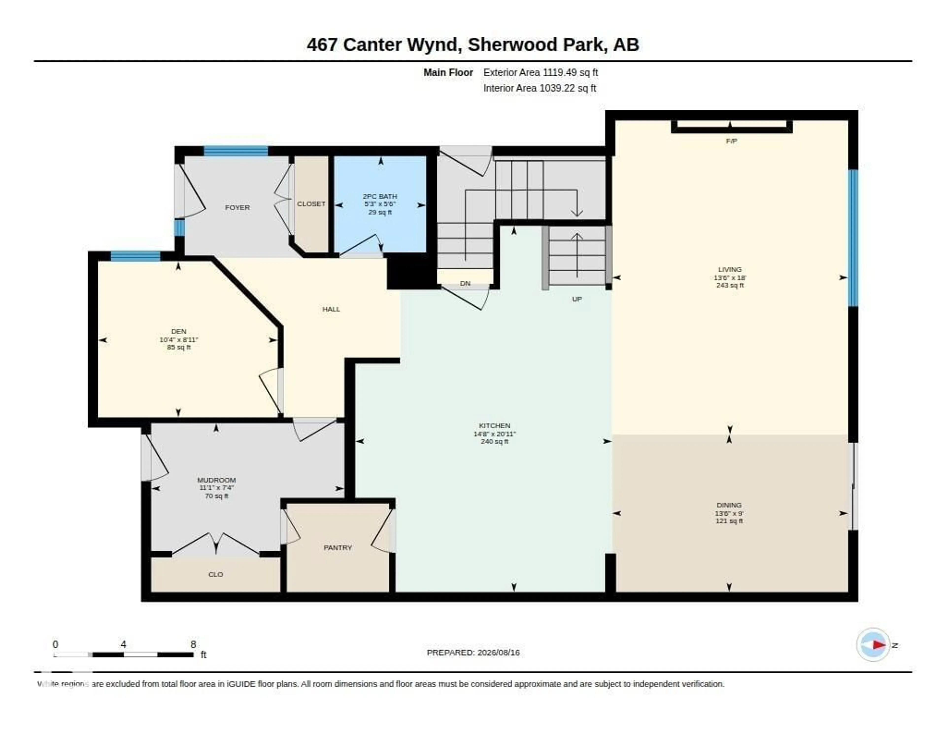 Floor plan for 467 CANTER WD, Sherwood Park Alberta T8H3A9