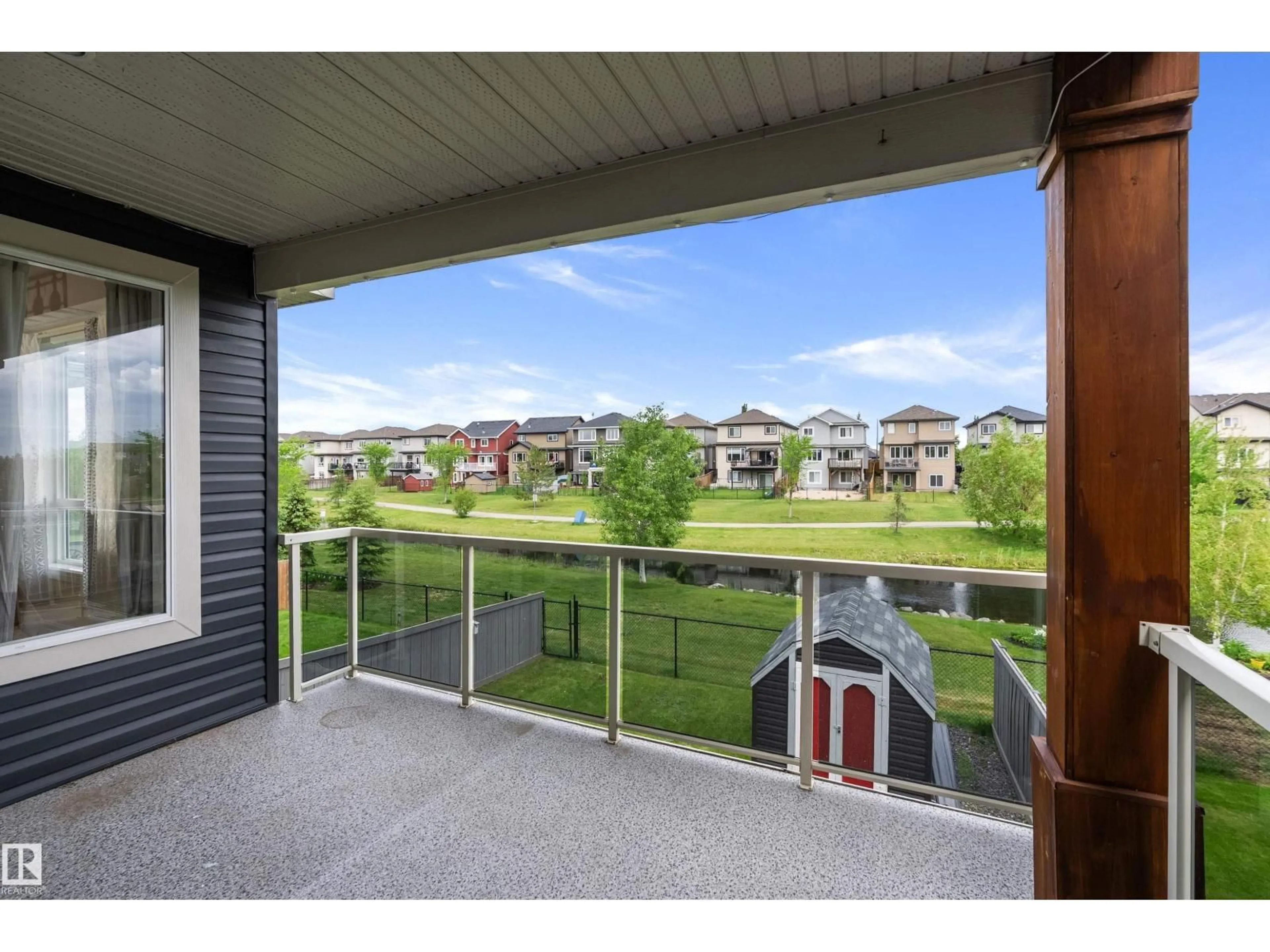 Patio, water/lake/river/ocean view for 164 DURRAND BN, Fort Saskatchewan Alberta T8L0M8