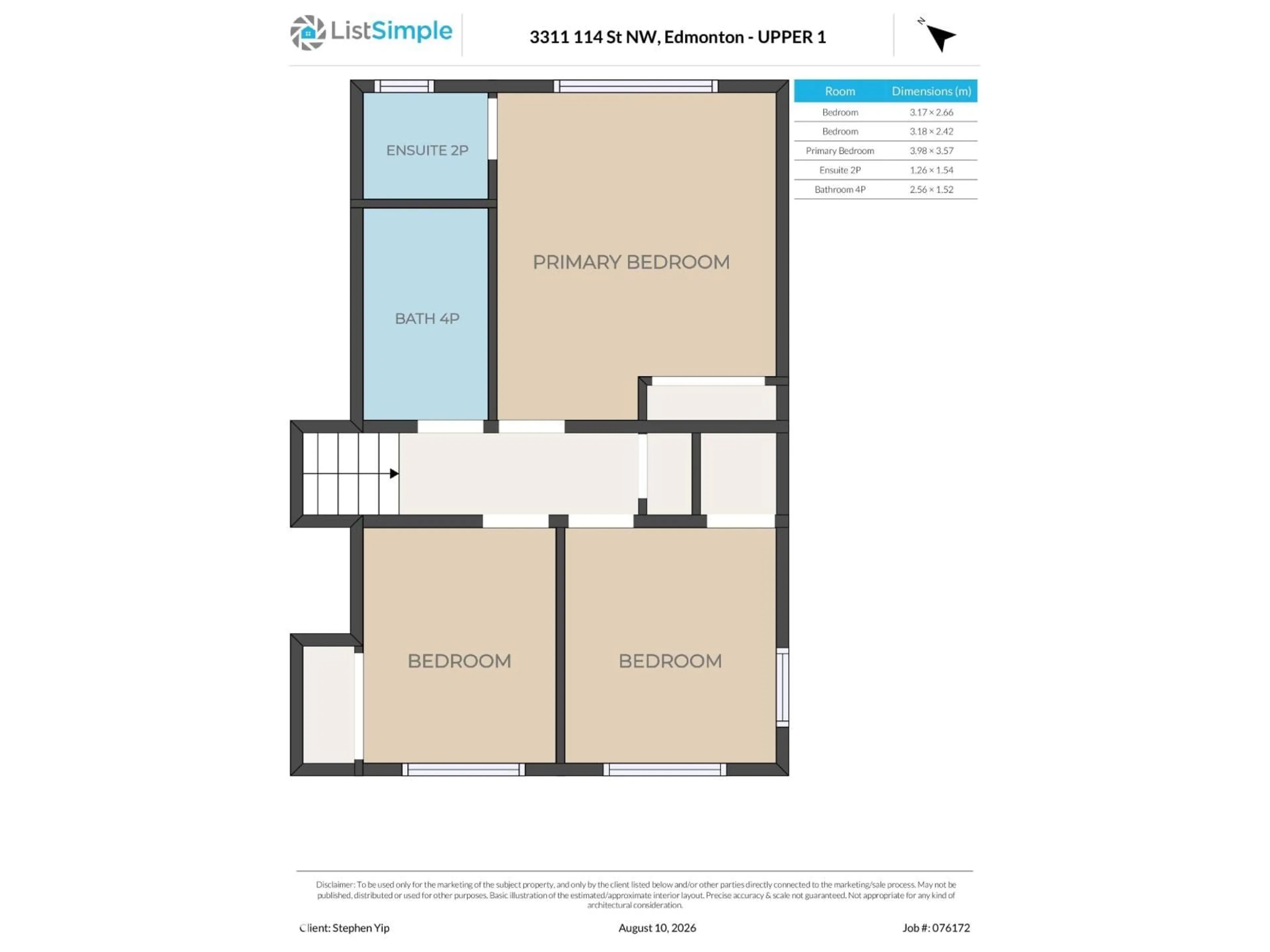 Floor plan for 3311 114 ST, Edmonton Alberta T6J4B1