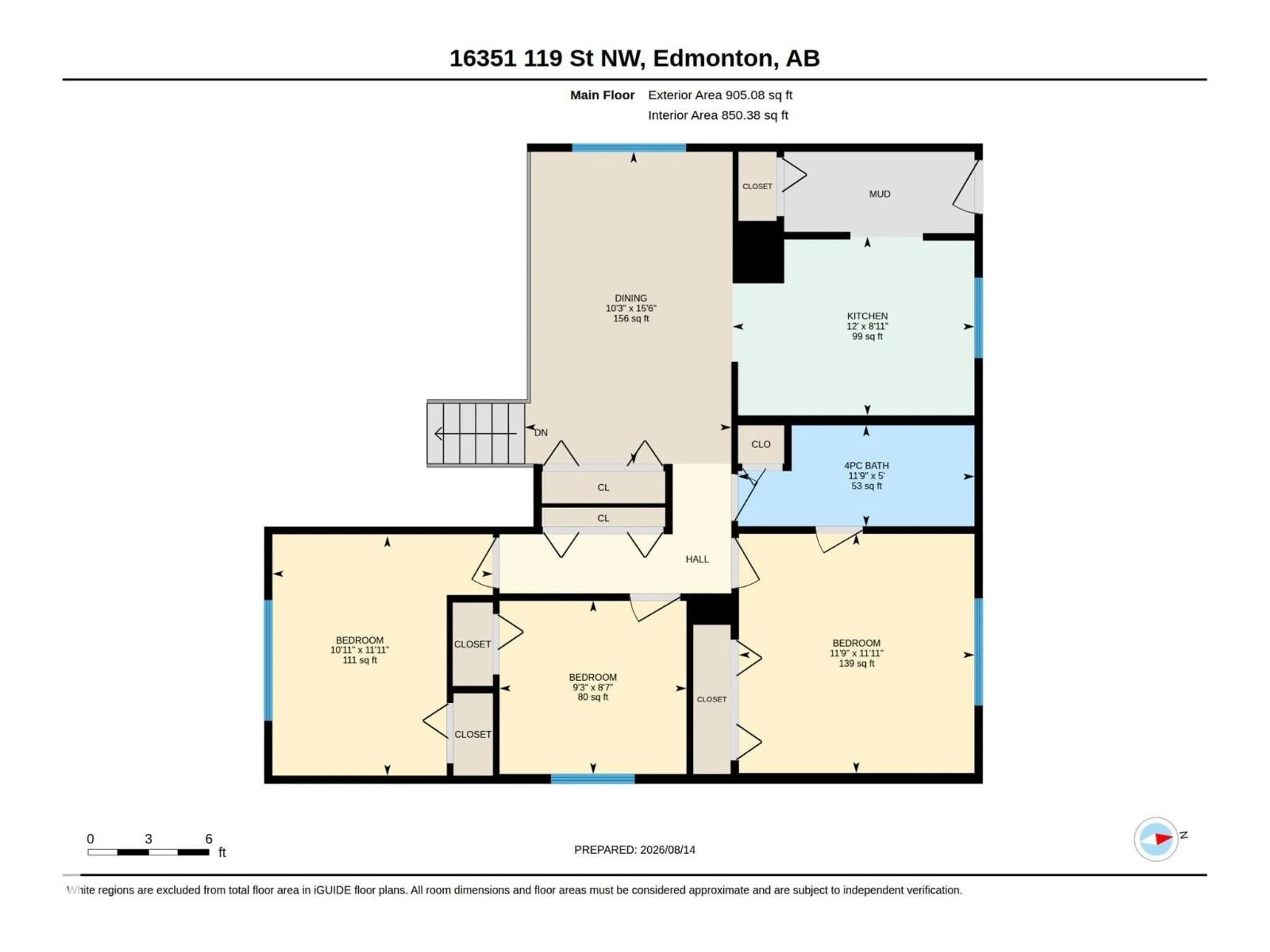 Floor plan for NW - 16351 119 ST, Edmonton Alberta T5X4Z3