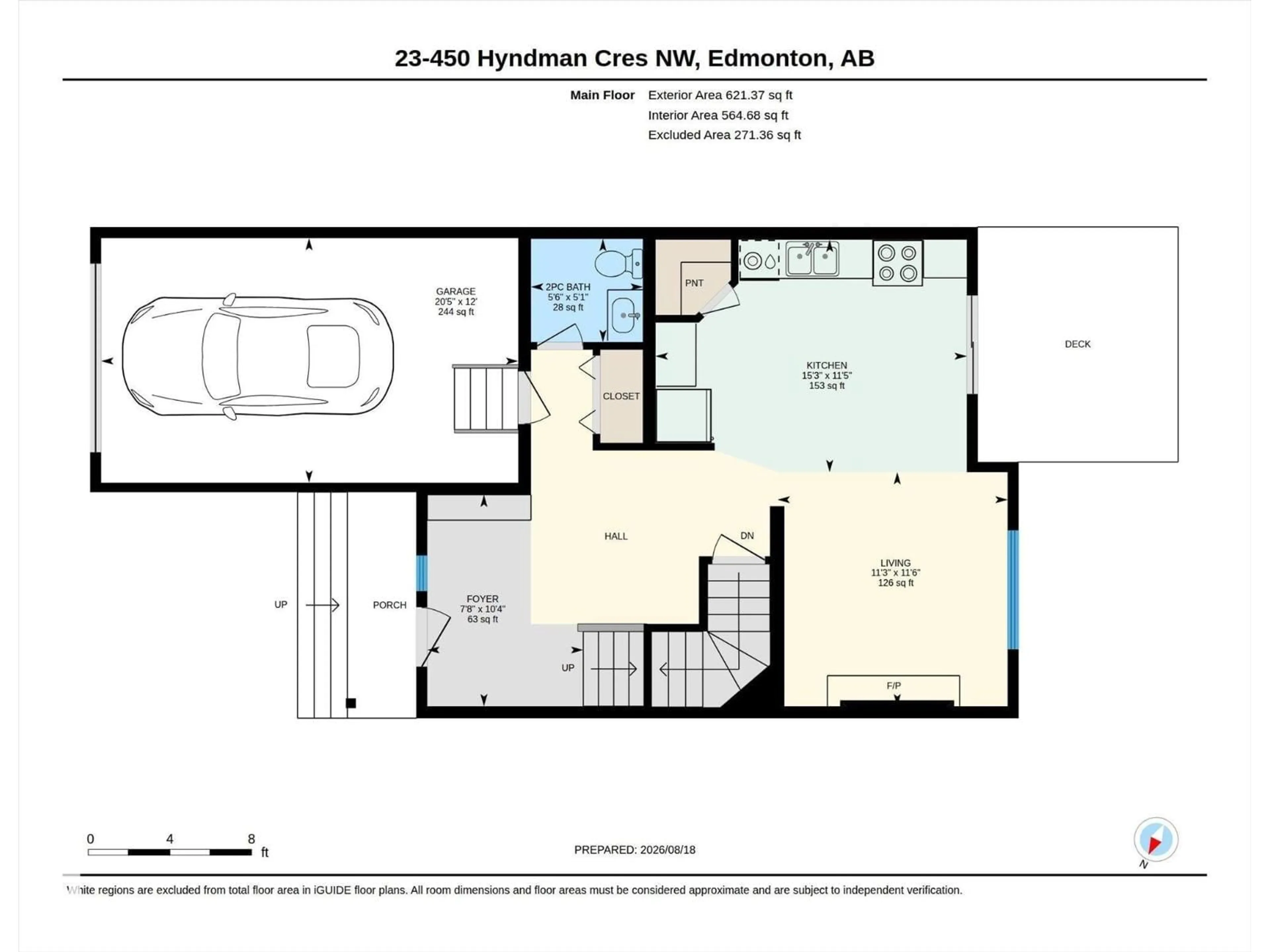 Floor plan for #23 - 450 HYNDMAN CR, Edmonton Alberta T5A0E2